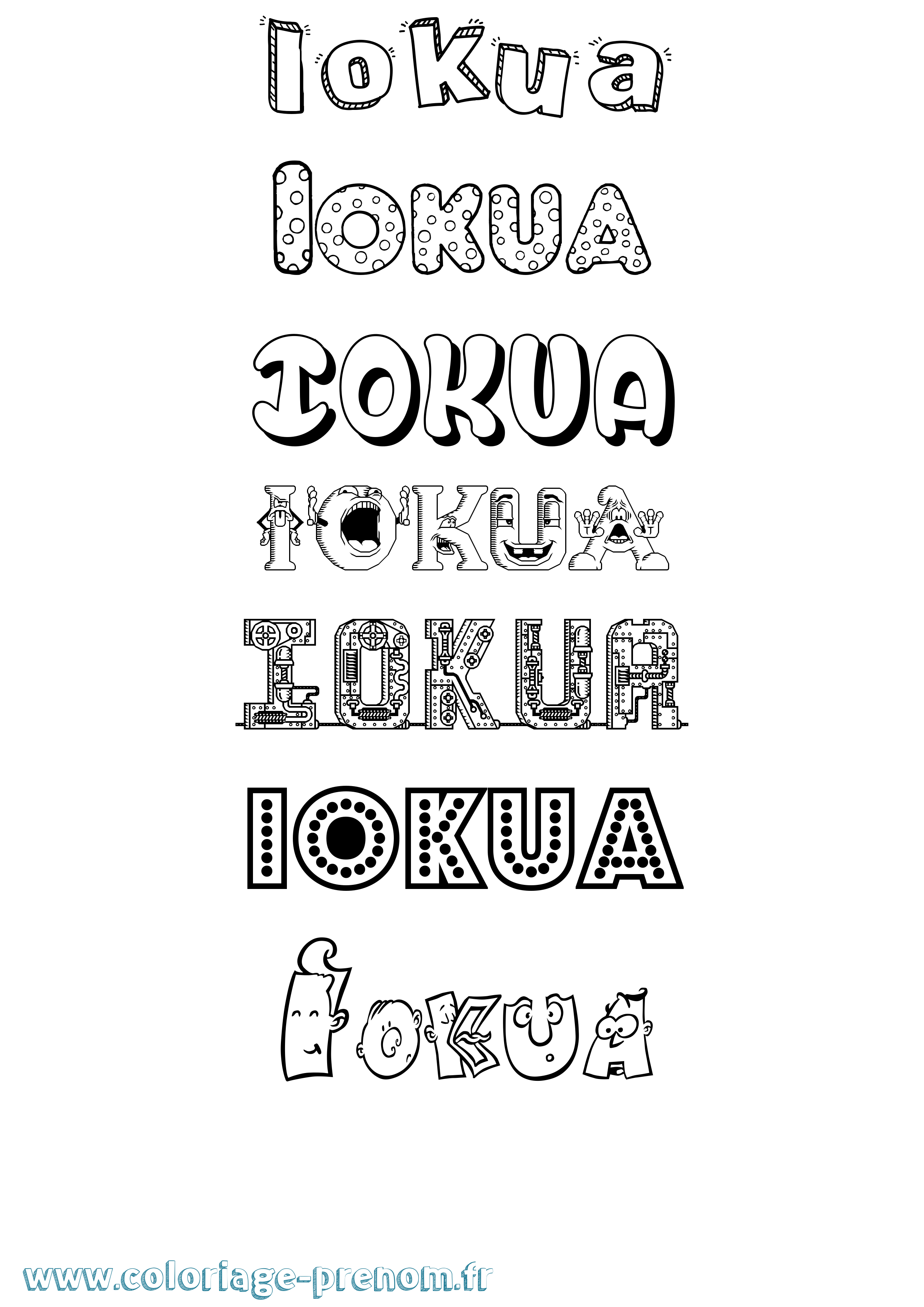 Coloriage Iokua Fun Coloriage prénom Iokua Fun