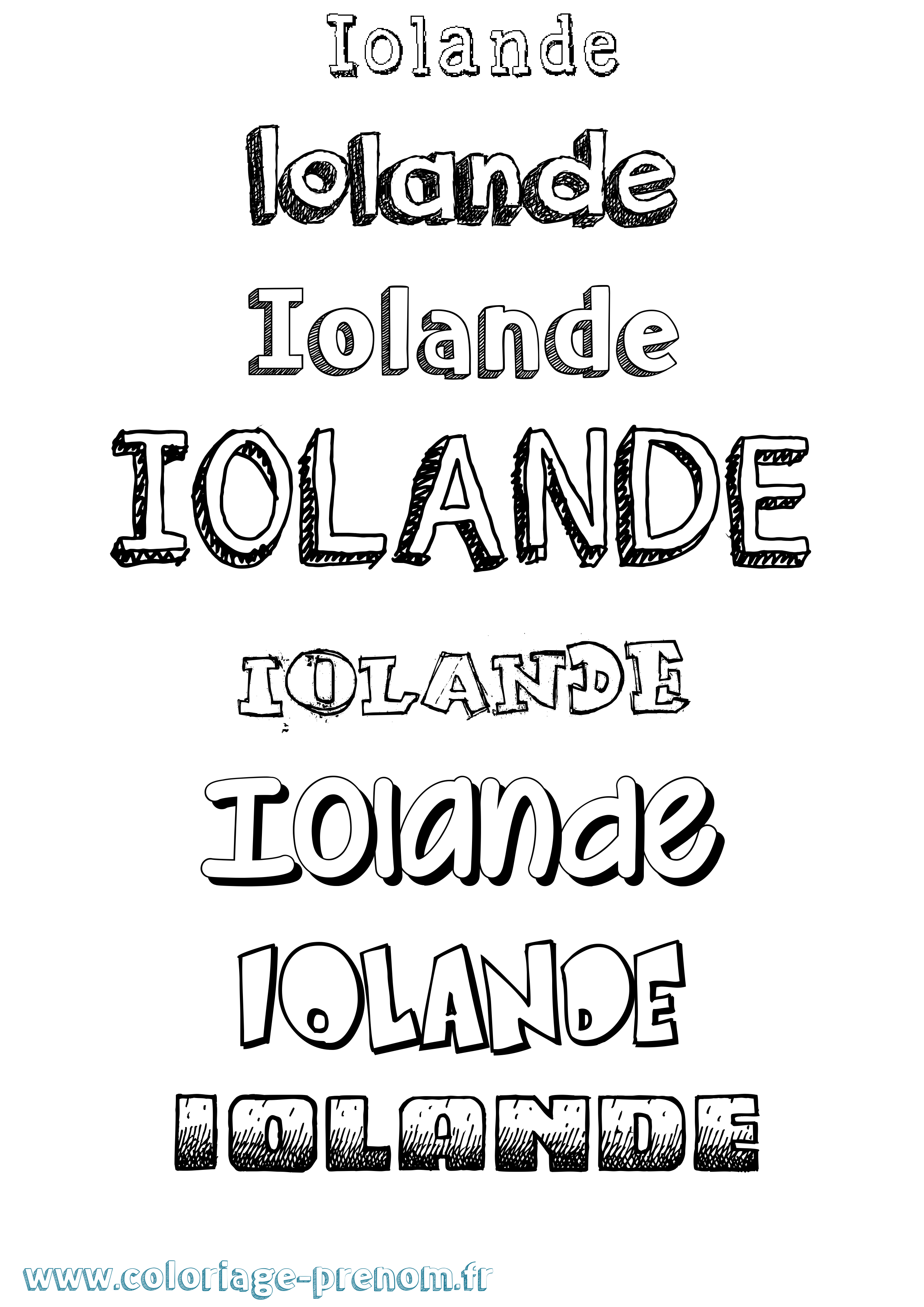 Coloriage Iolande Dessiné Coloriage prénom Iolande Dessiné
