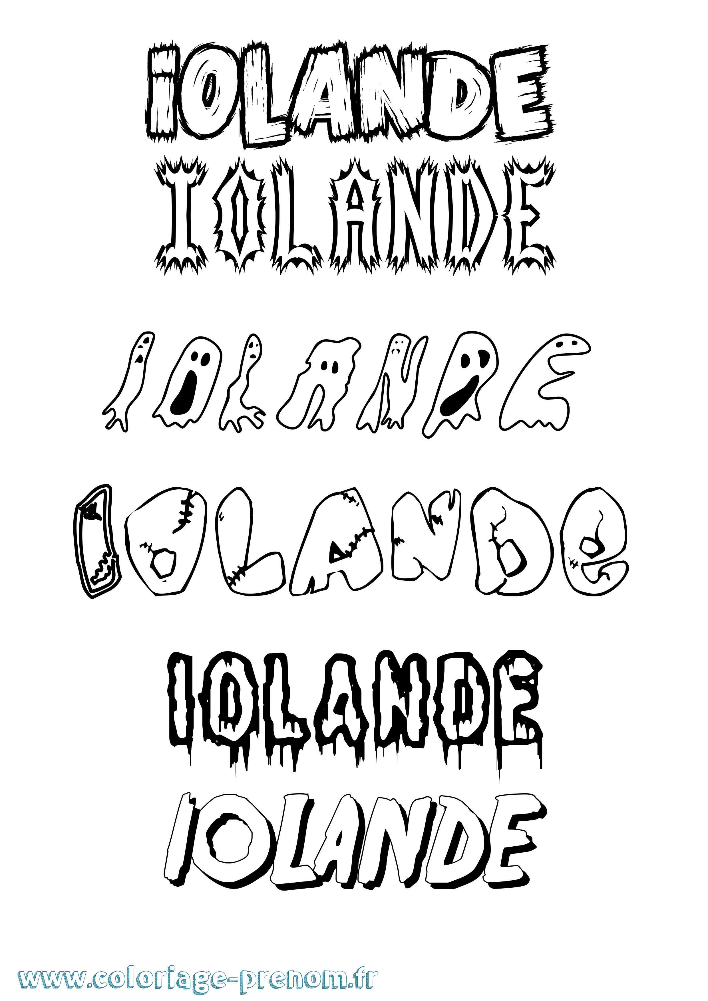 Coloriage Iolande Frisson Coloriage prénom Iolande Frisson