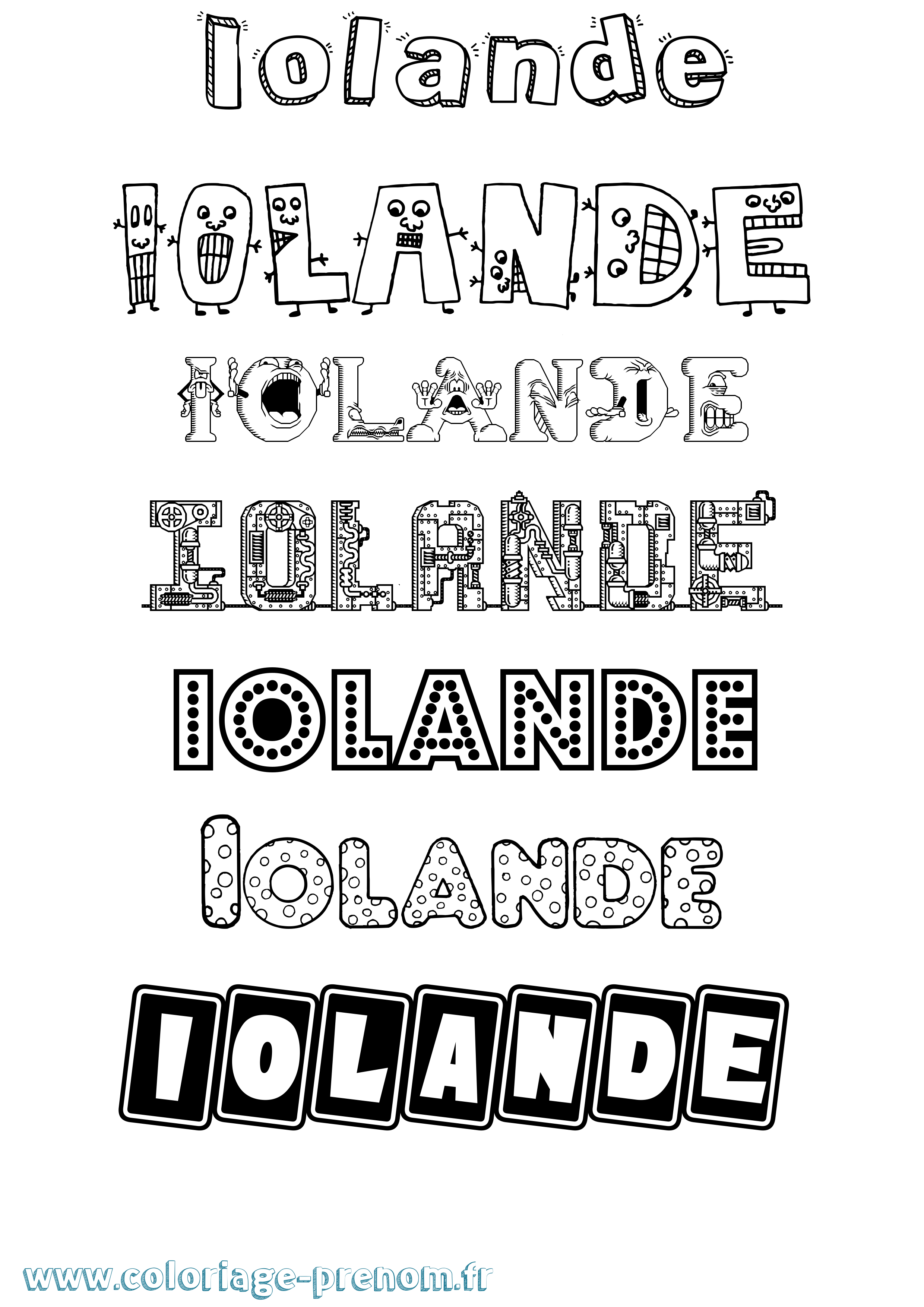 Coloriage Iolande Fun Coloriage prénom Iolande Fun