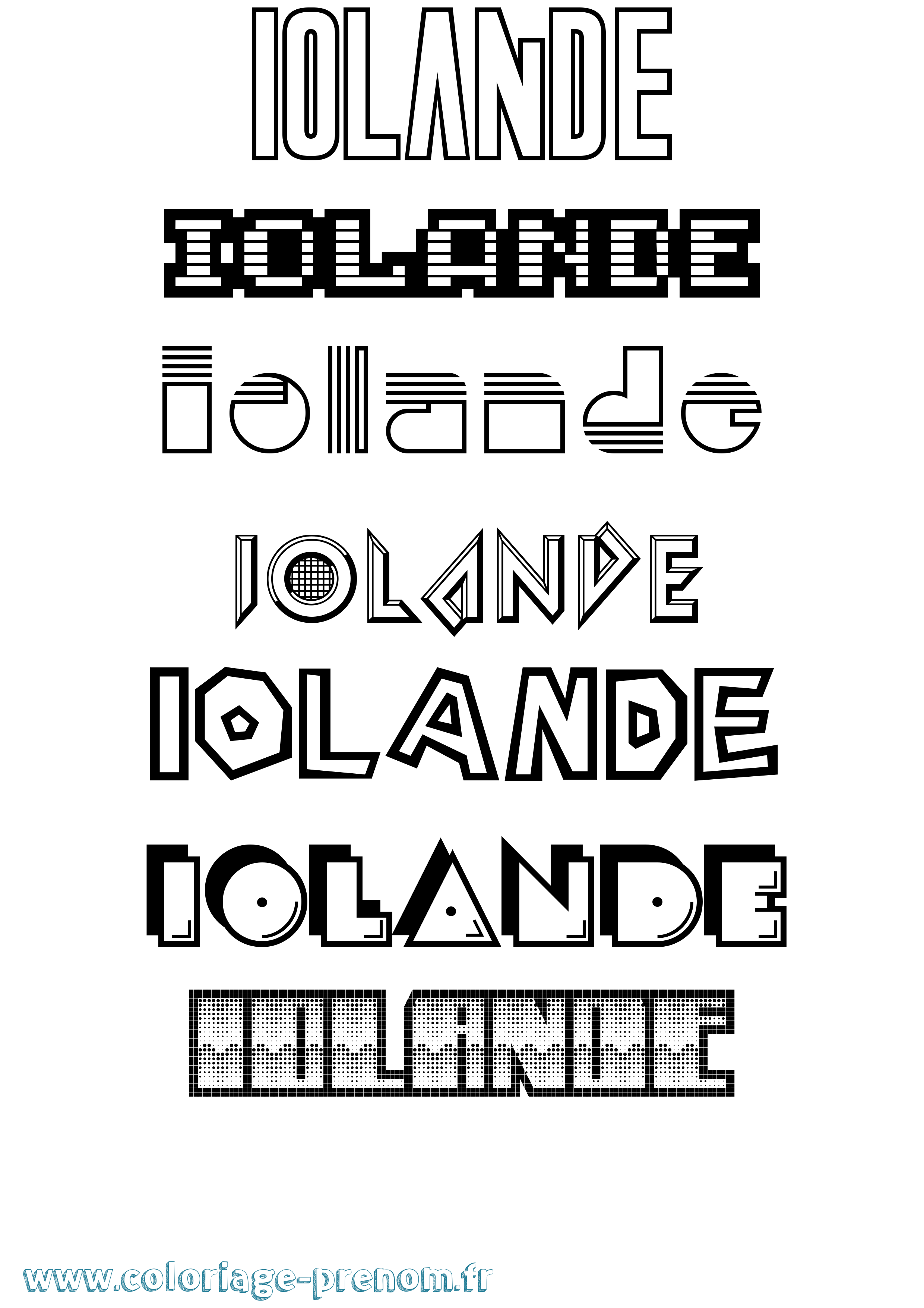 Coloriage Iolande Jeux Vidéos Coloriage prénom Iolande Jeux Vidéos