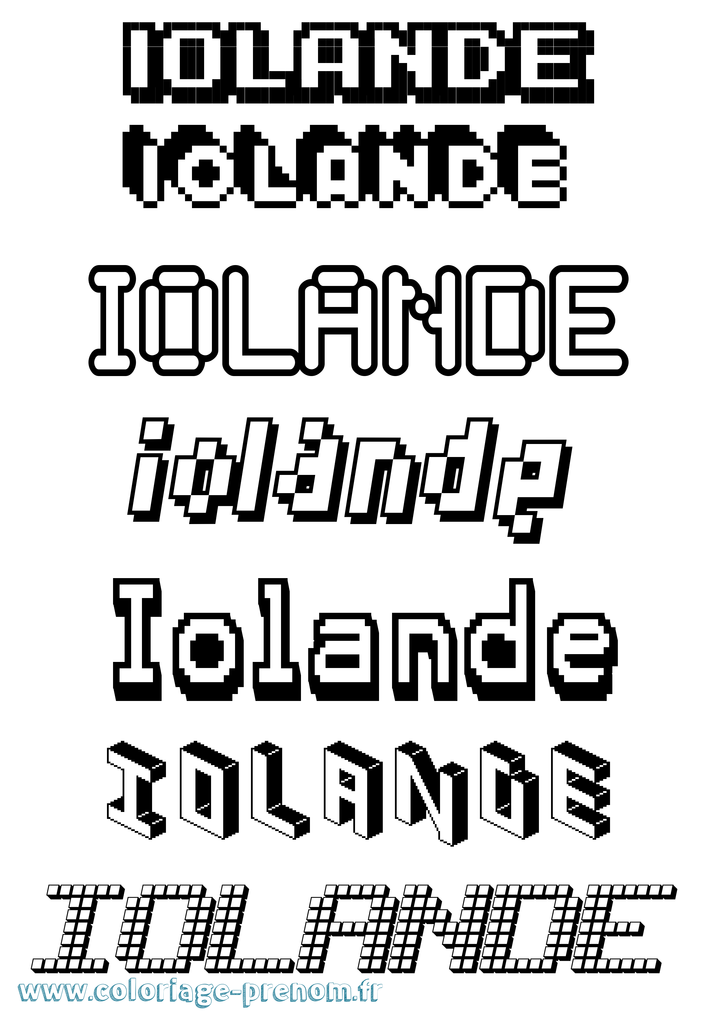 Coloriage Iolande Pixel Coloriage prénom Iolande Pixel