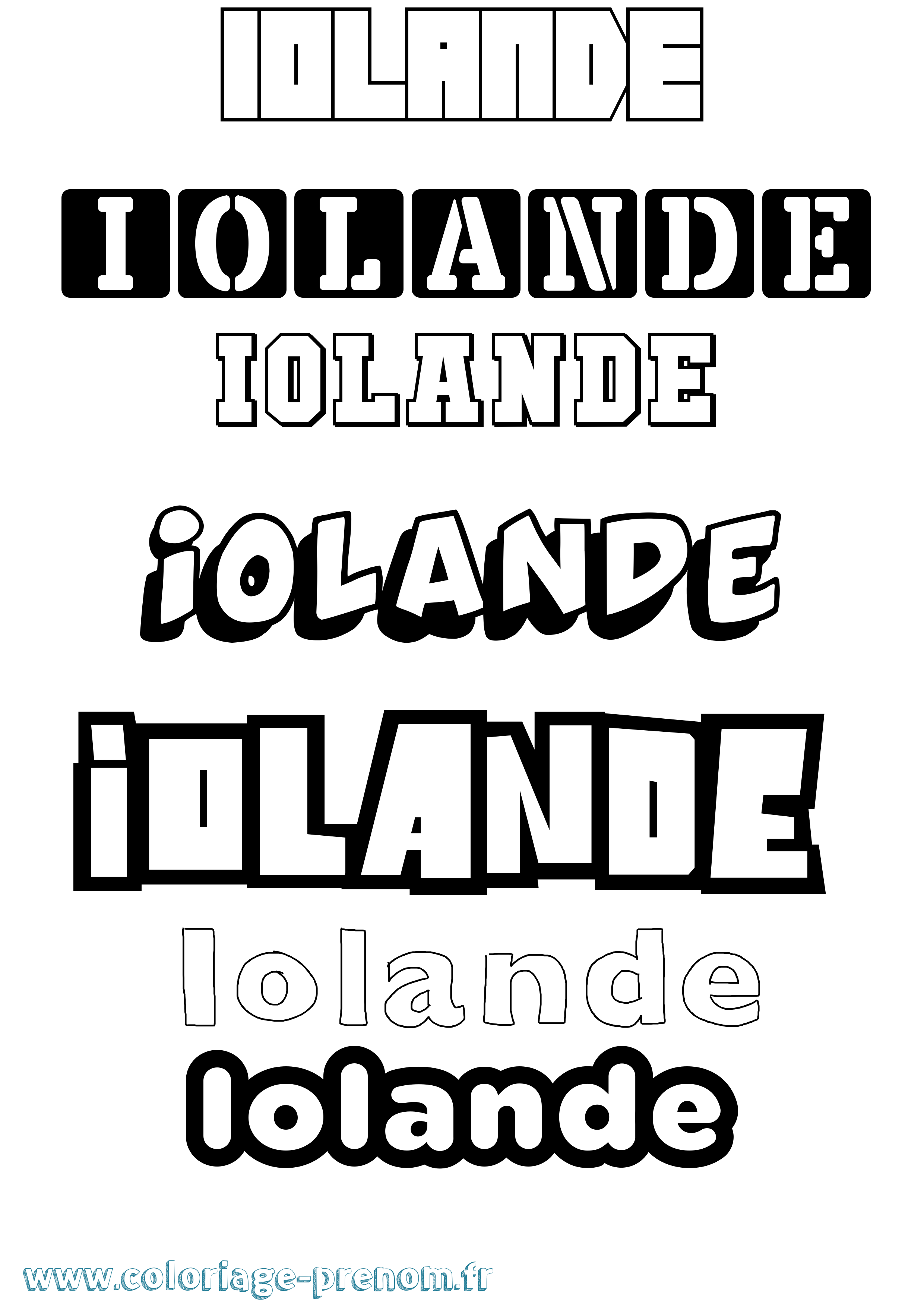 Coloriage Iolande Simple Coloriage prénom Iolande Simple