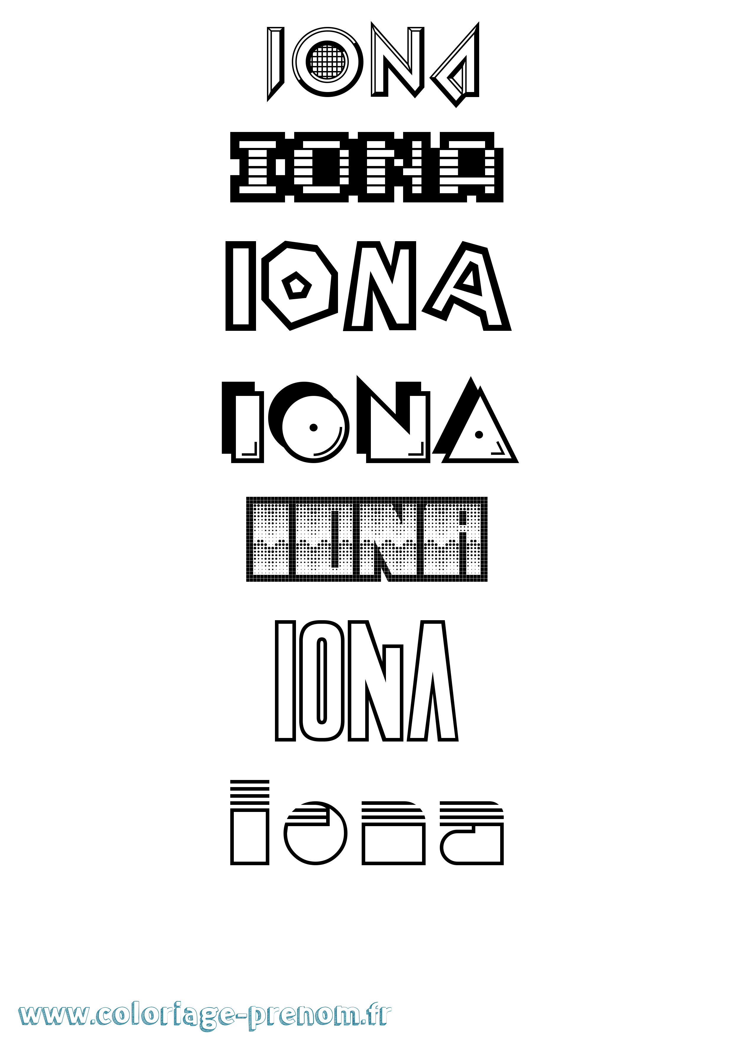 Coloriage Iona Jeux Vidéos Coloriage prénom Iona Jeux Vidéos