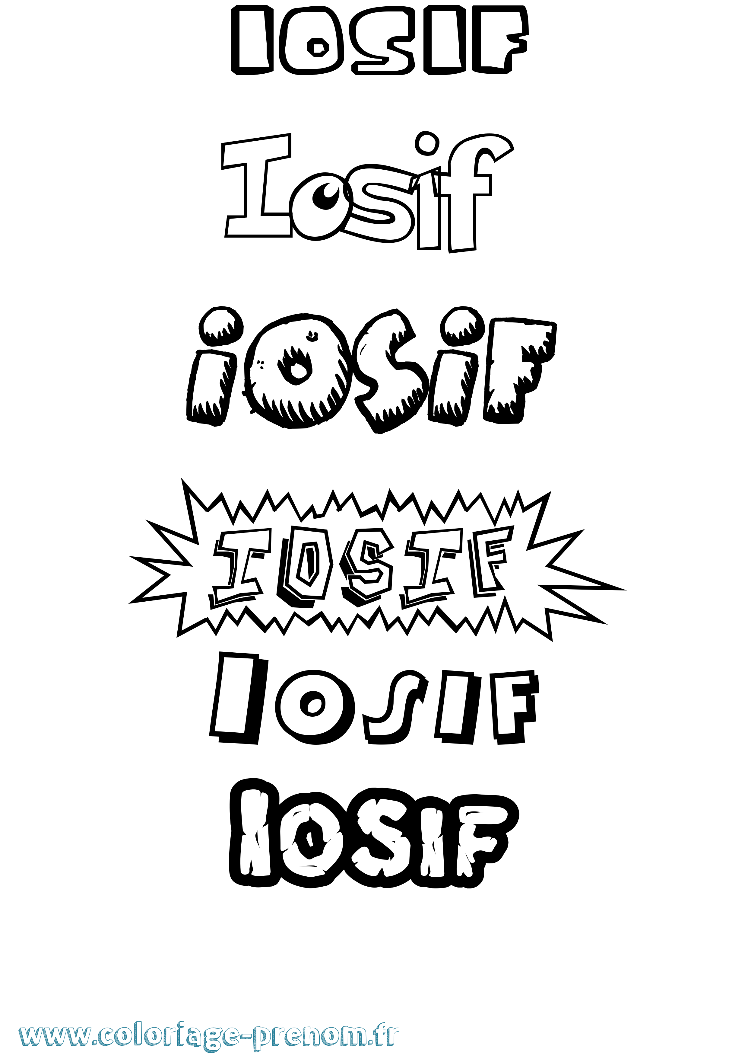 Coloriage Iosif Dessin Animé Coloriage prénom Iosif Dessin Animé