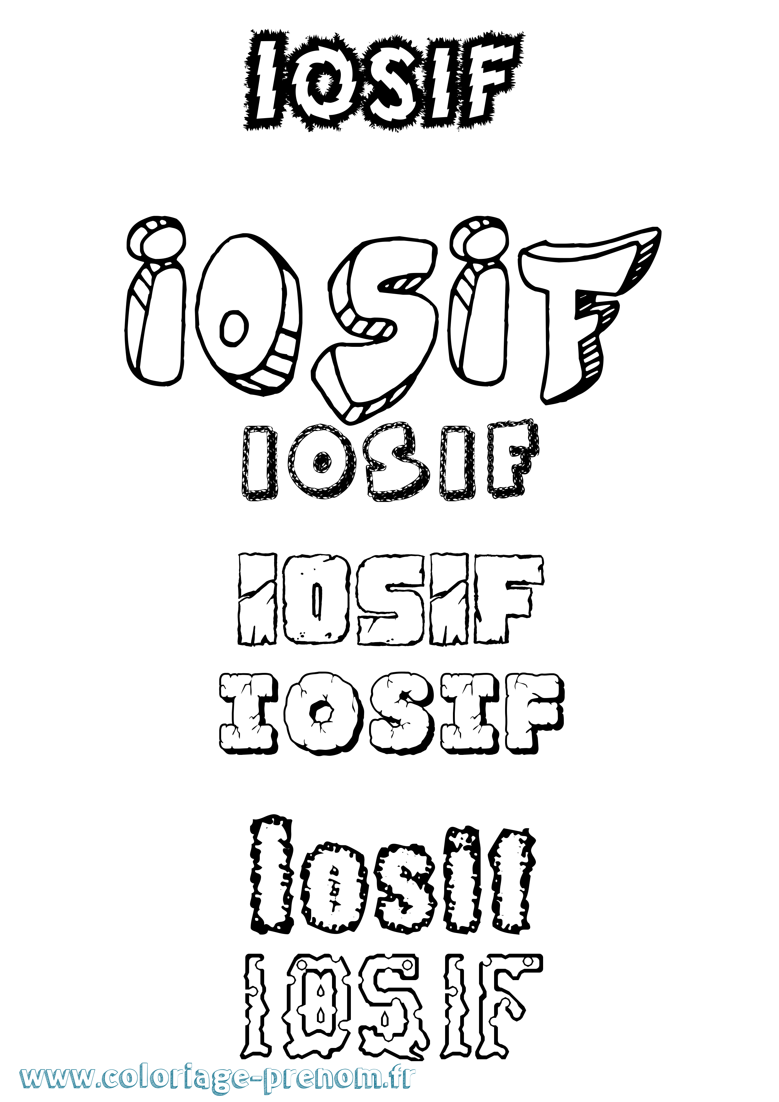 Coloriage Iosif Destructuré Coloriage prénom Iosif Destructuré