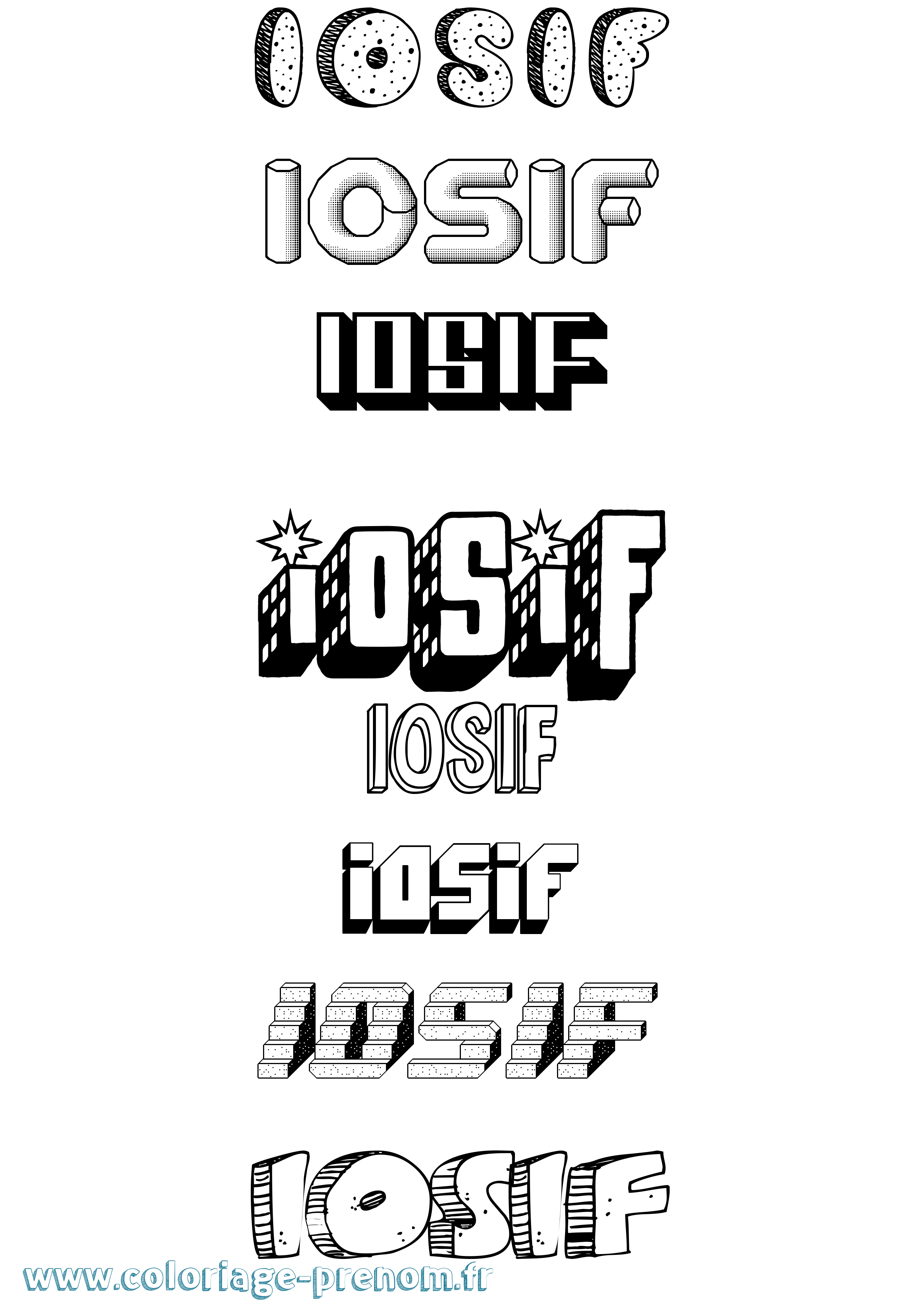 Coloriage Iosif Effet 3D Coloriage prénom Iosif Effet 3D
