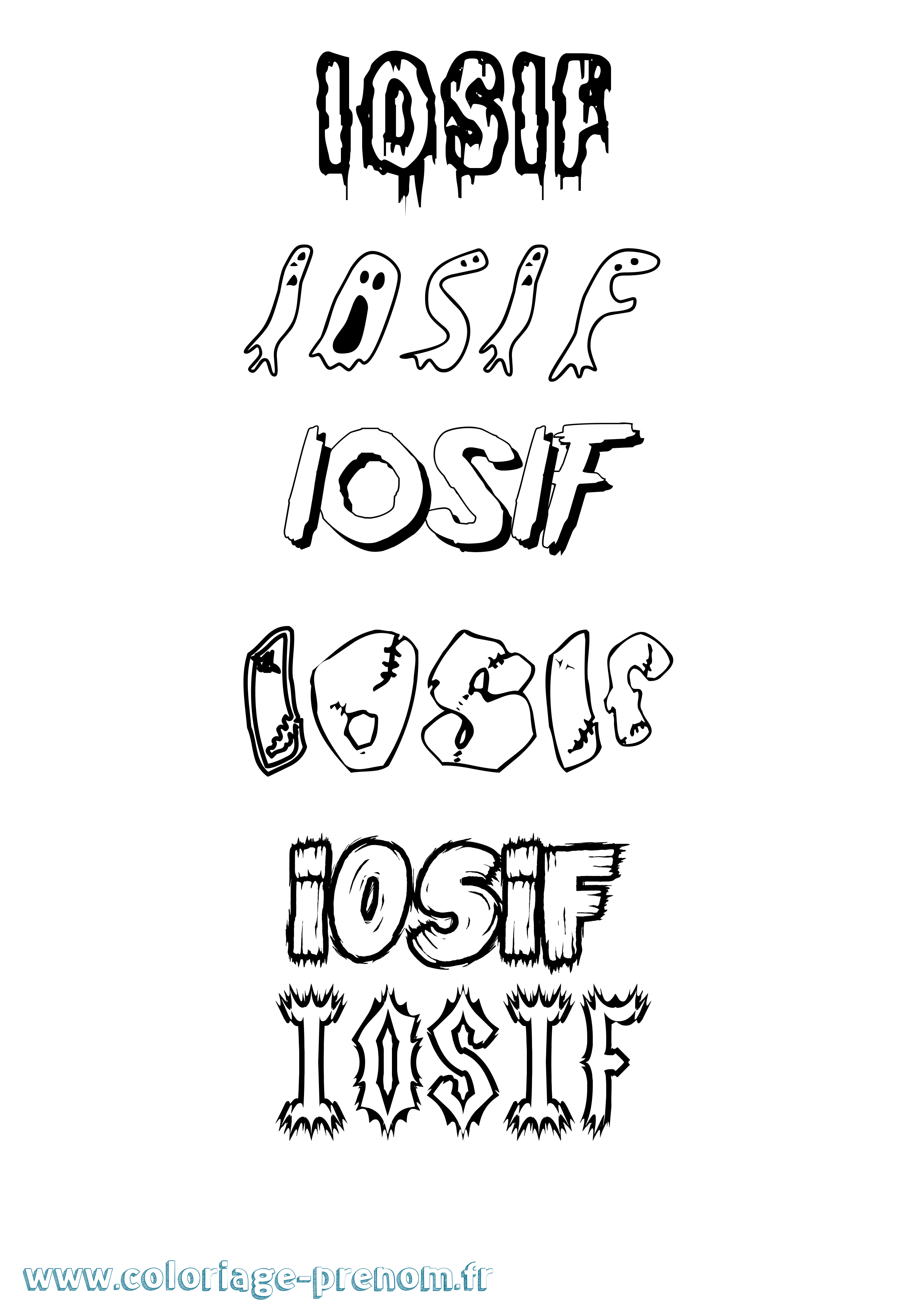 Coloriage Iosif Frisson Coloriage prénom Iosif Frisson