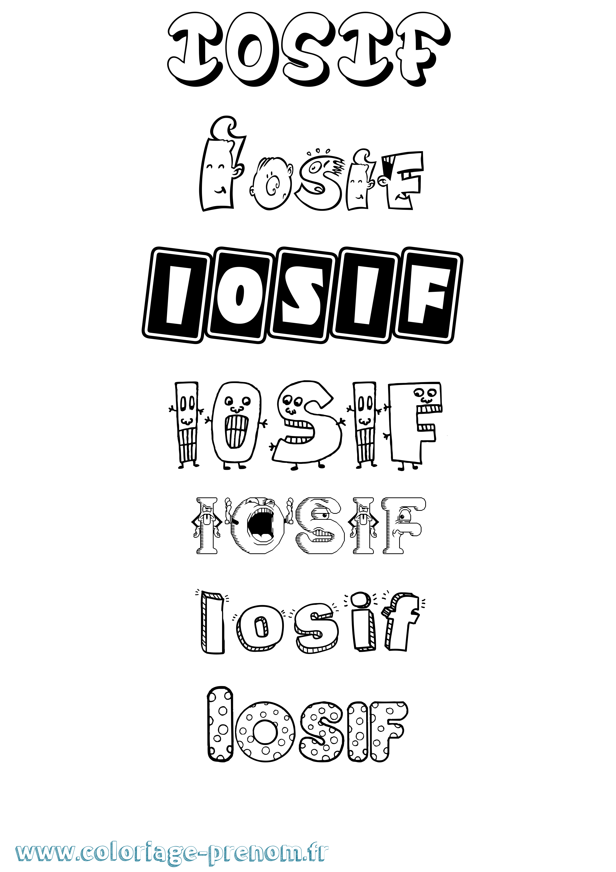 Coloriage Iosif Fun Coloriage prénom Iosif Fun