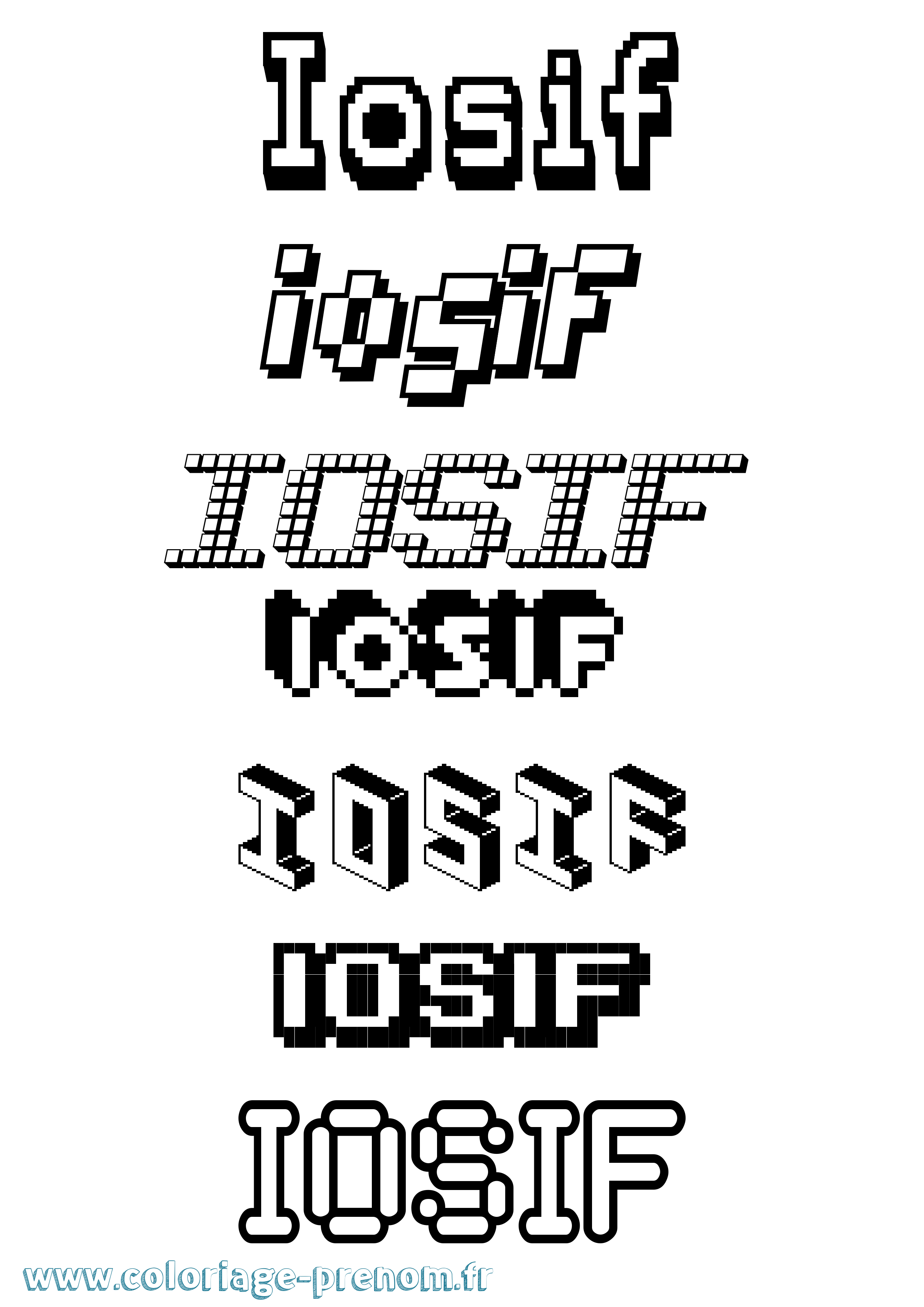 Coloriage Iosif Pixel Coloriage prénom Iosif Pixel