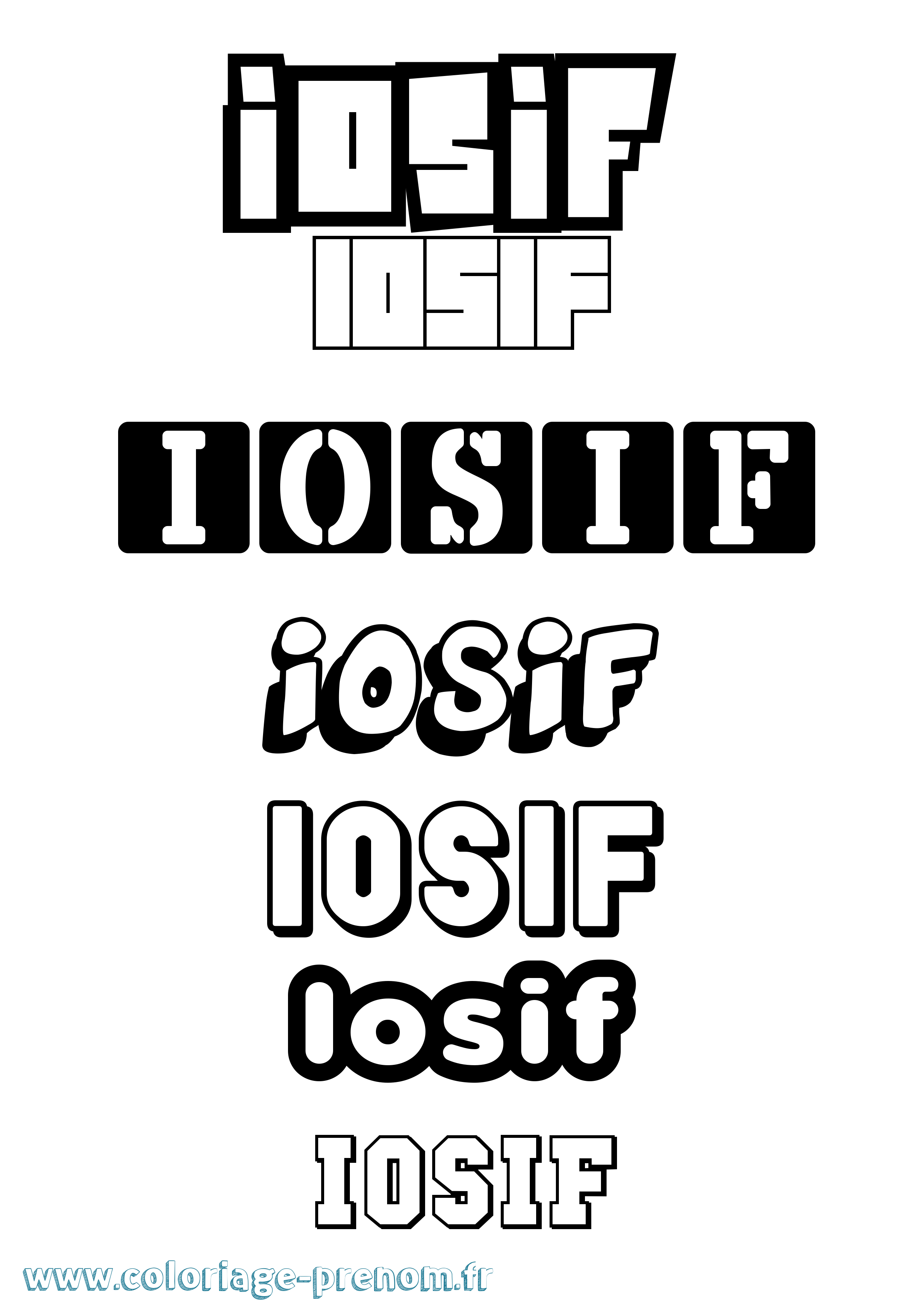 Coloriage Iosif Simple Coloriage prénom Iosif Simple