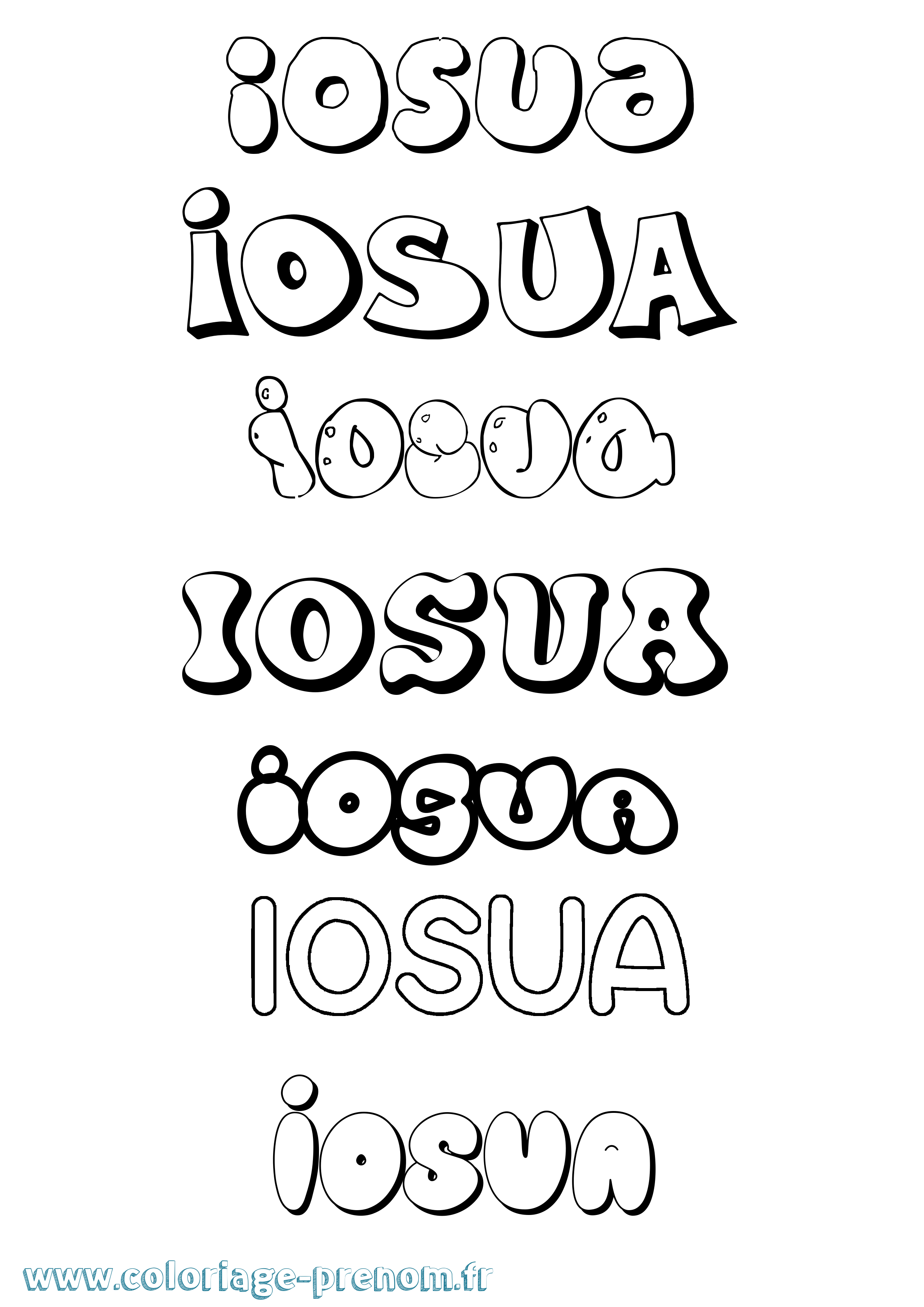Coloriage Iosua Bubble Coloriage prénom Iosua Bubble