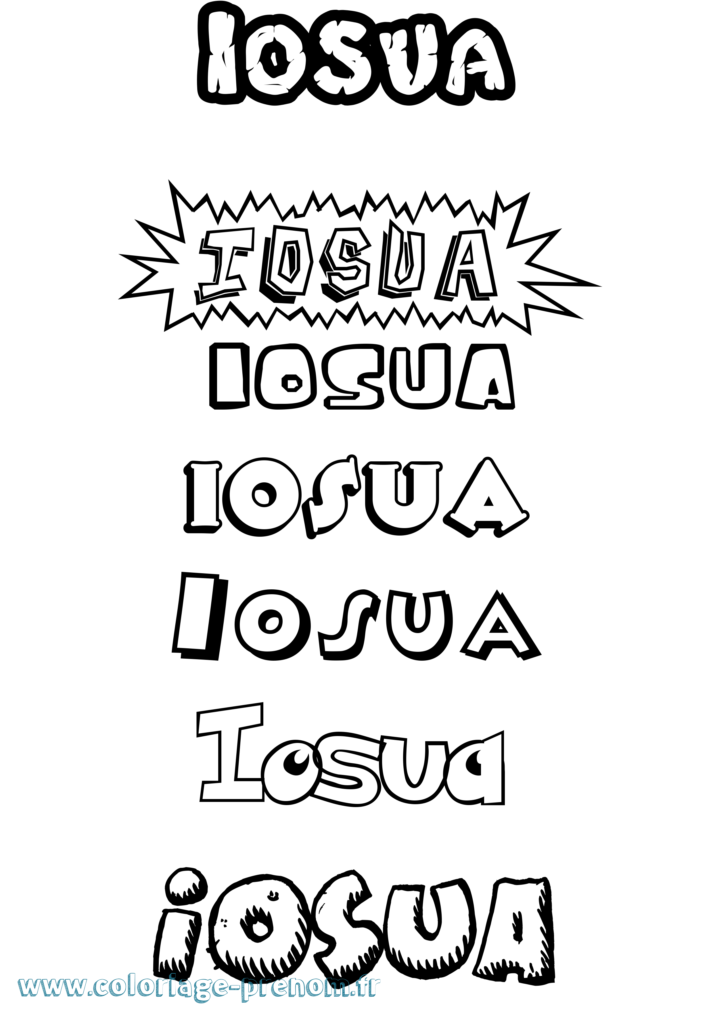 Coloriage Iosua Dessin Animé Coloriage prénom Iosua Dessin Animé