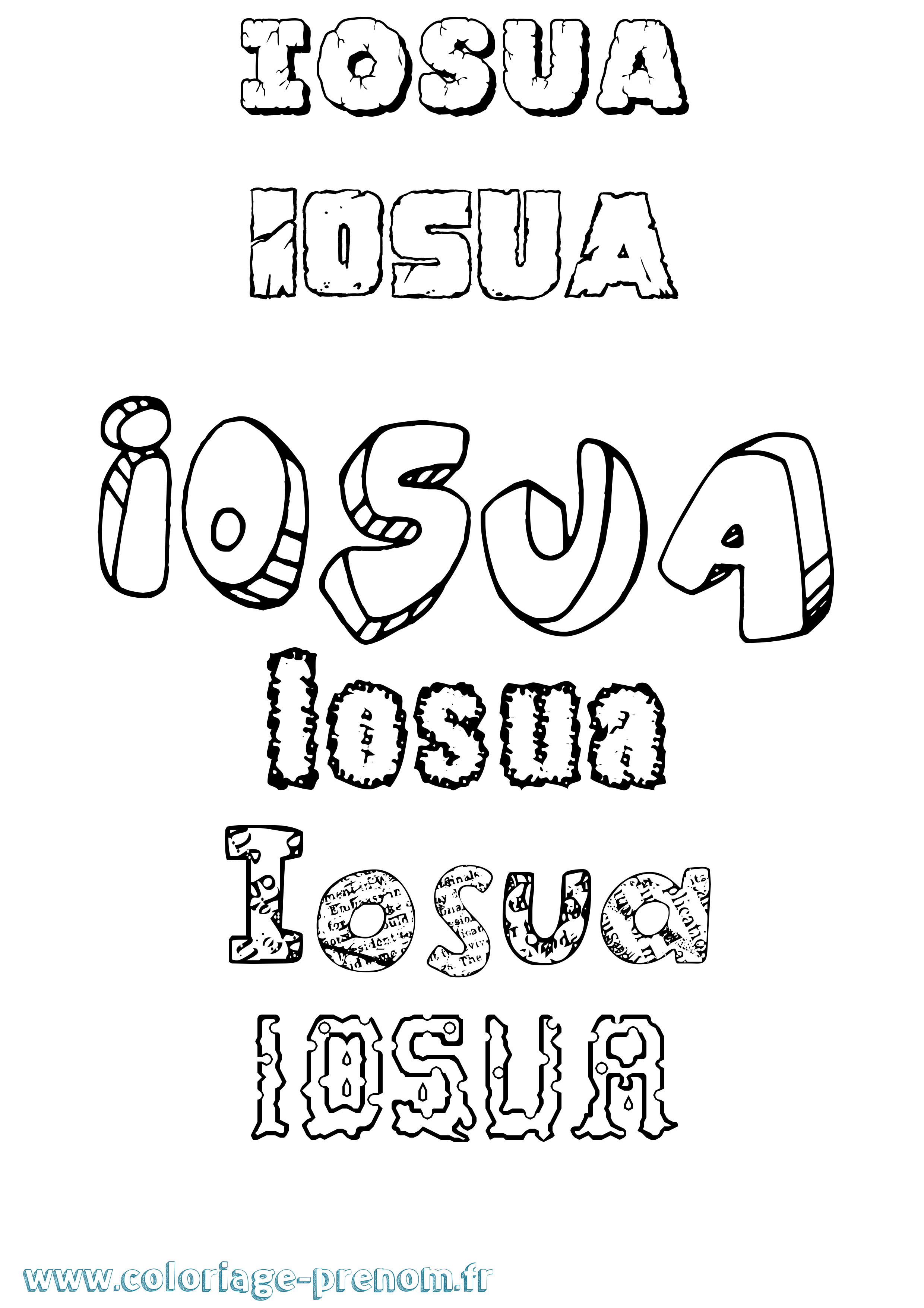 Coloriage Iosua Destructuré Coloriage prénom Iosua Destructuré