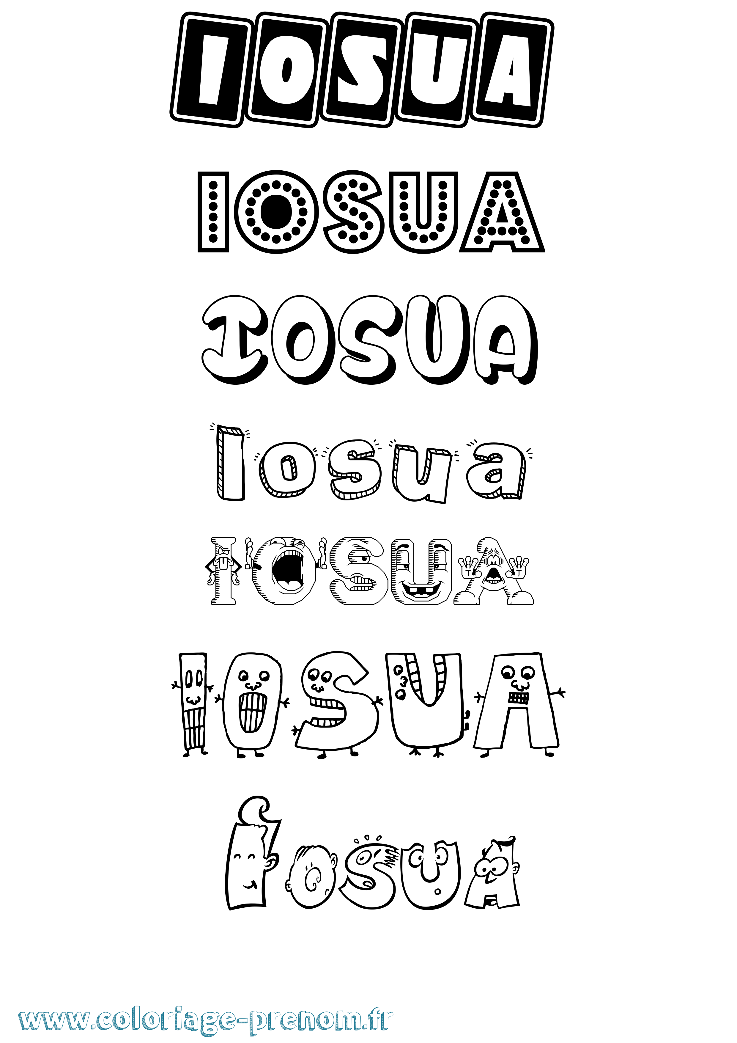 Coloriage Iosua Fun Coloriage prénom Iosua Fun