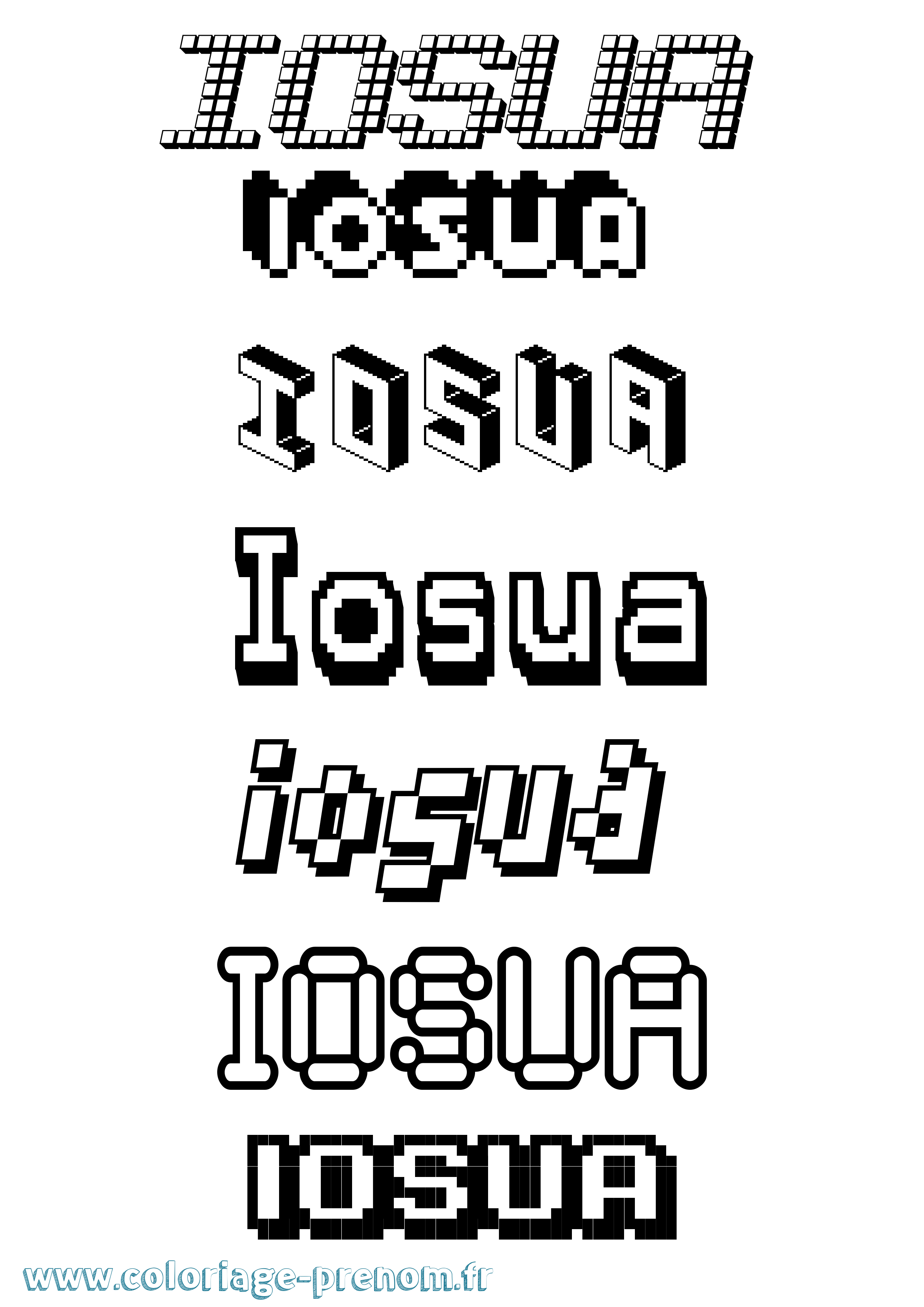 Coloriage Iosua Pixel Coloriage prénom Iosua Pixel
