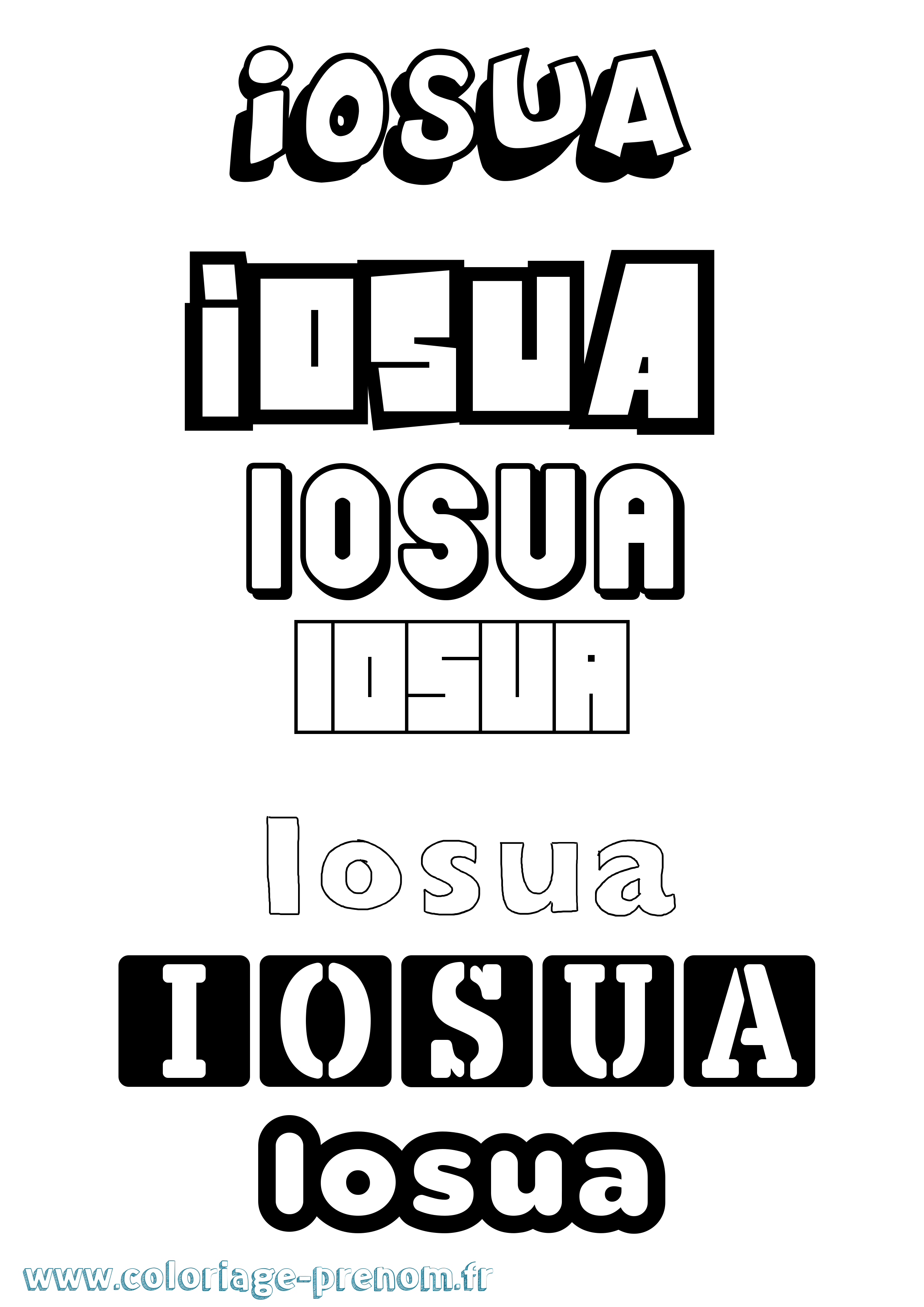 Coloriage Iosua Simple Coloriage prénom Iosua Simple