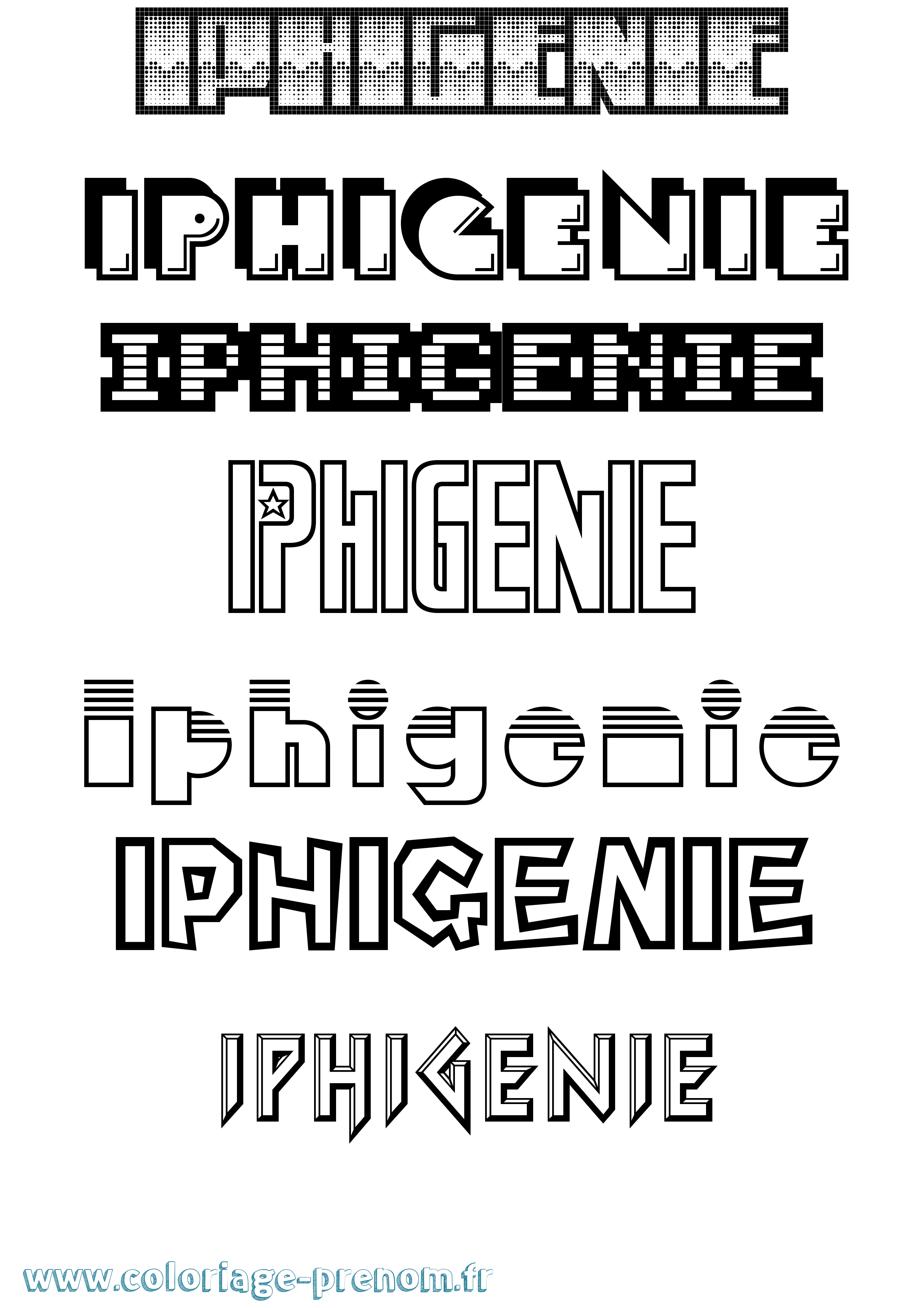 Coloriage Iphigenie Jeux Vidéos Coloriage prénom Iphigenie Jeux Vidéos