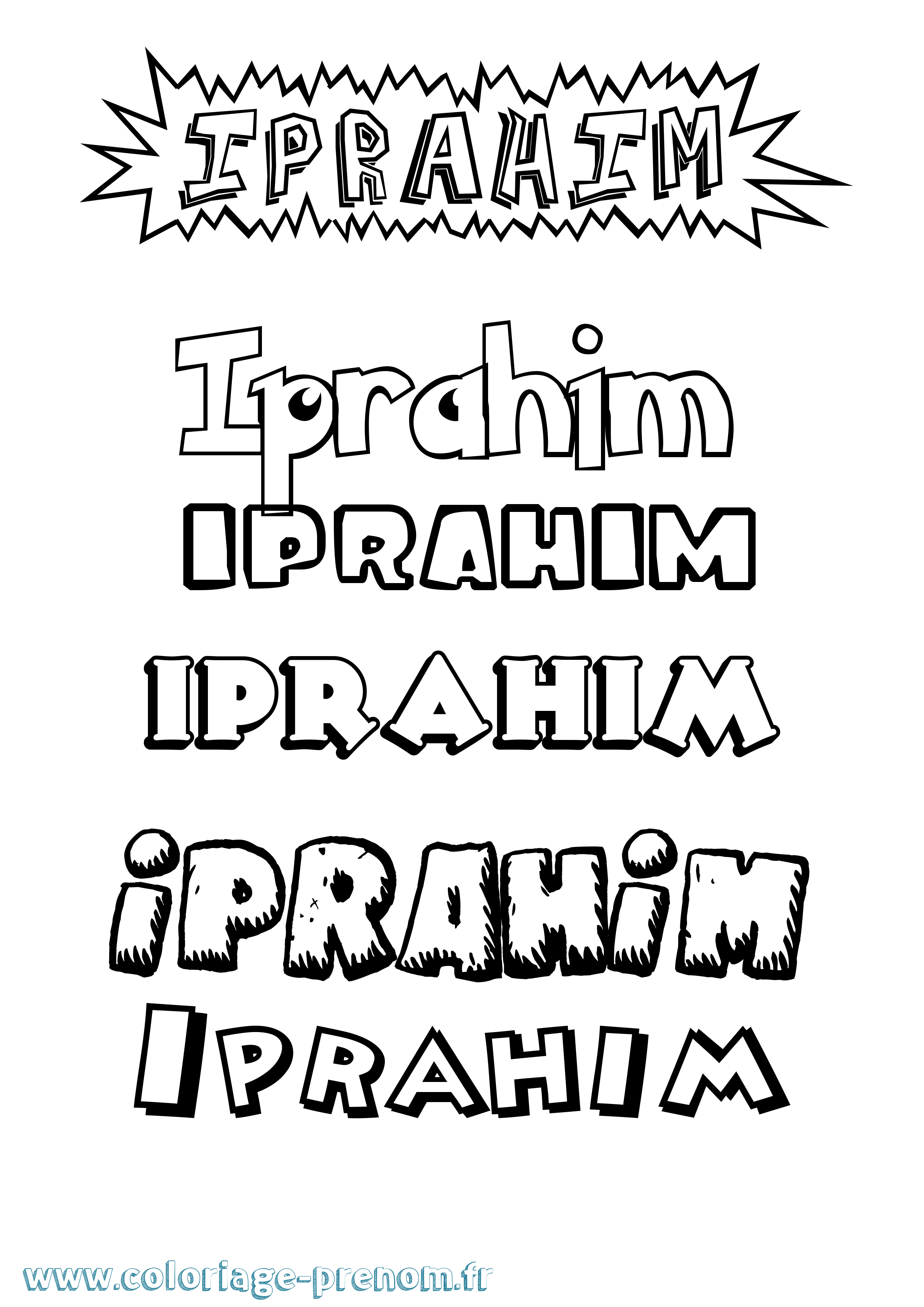 Coloriage Iprahim Dessin Animé Coloriage prénom Iprahim Dessin Animé
