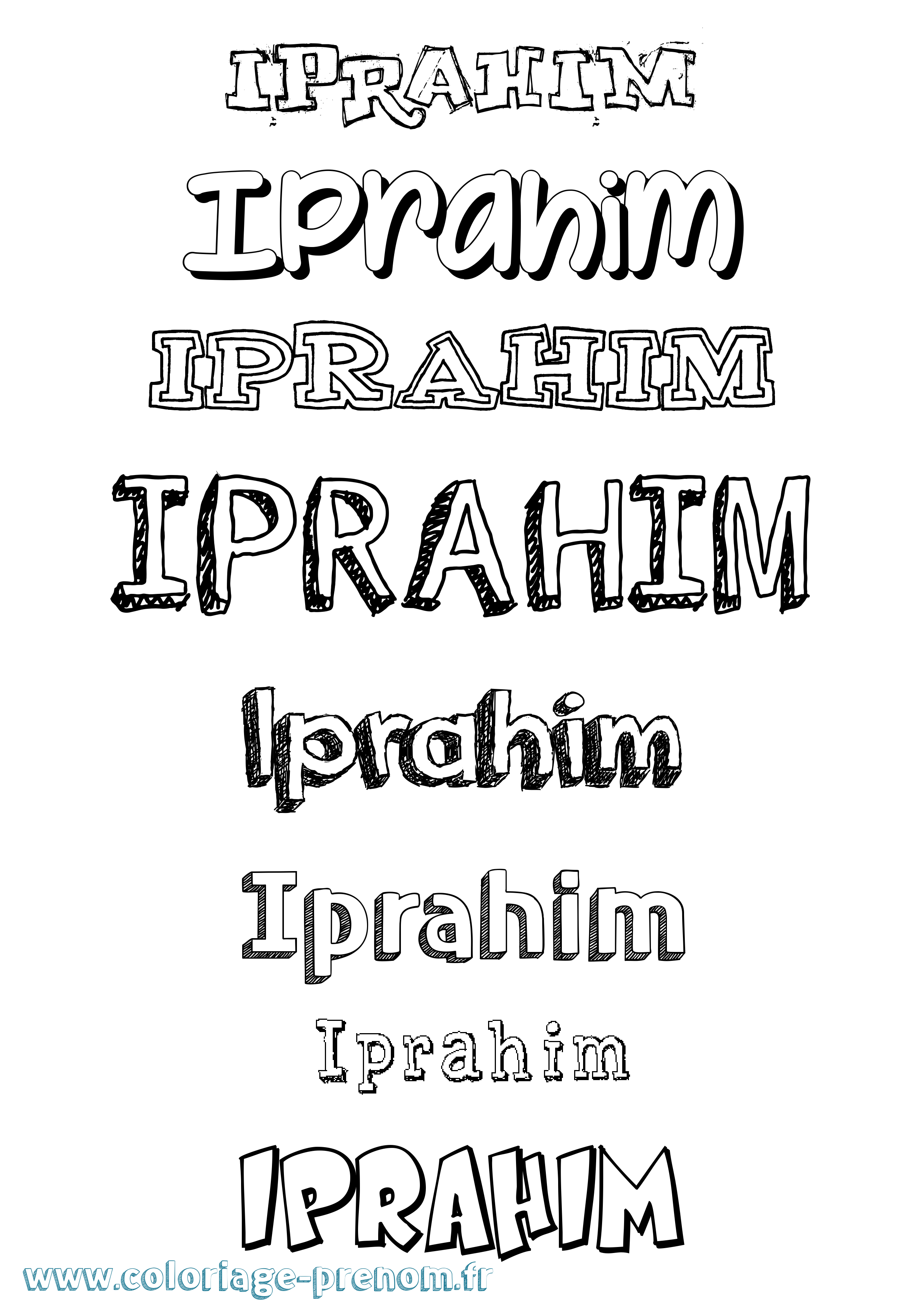 Coloriage Iprahim Dessiné Coloriage prénom Iprahim Dessiné