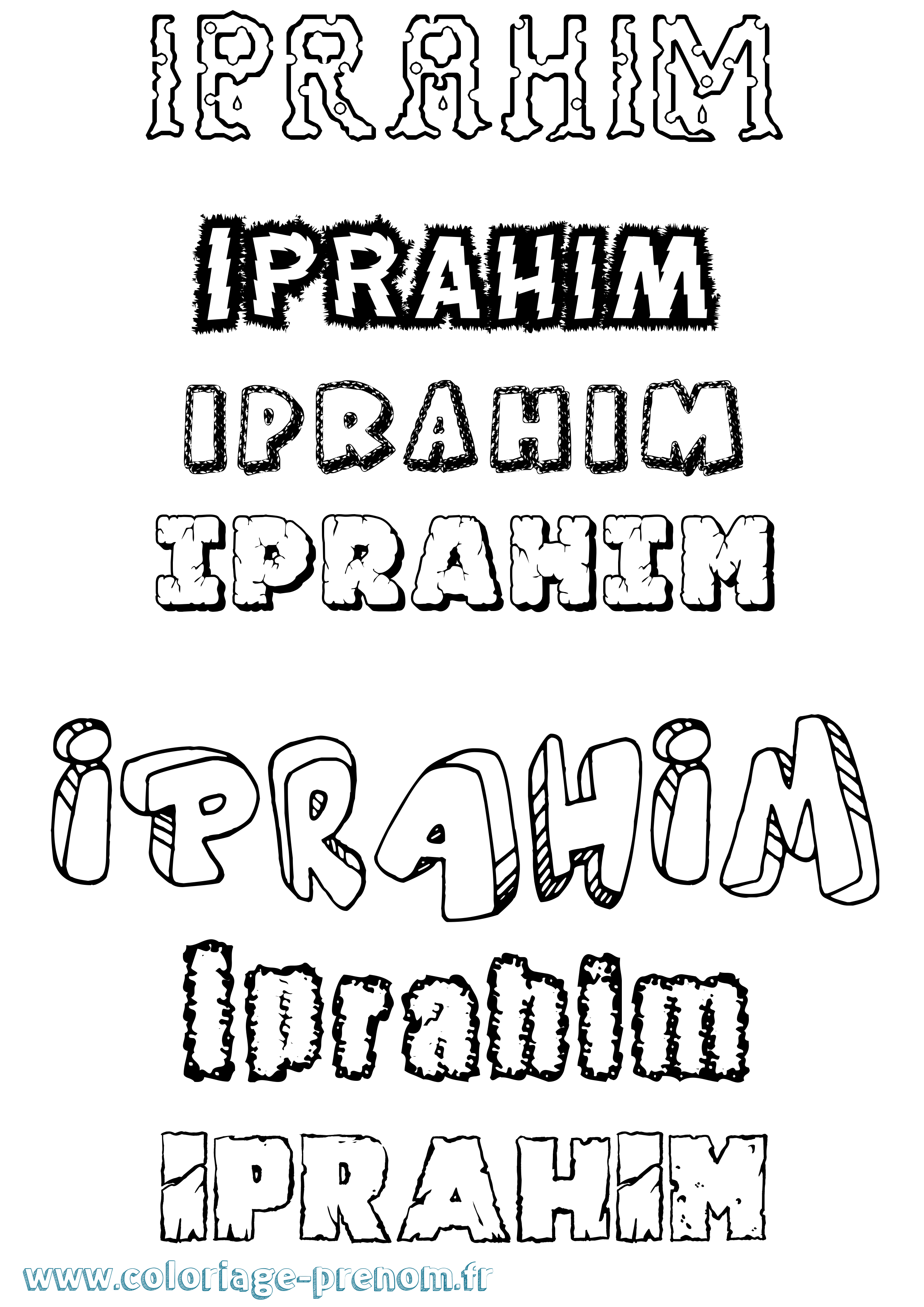 Coloriage Iprahim Destructuré Coloriage prénom Iprahim Destructuré