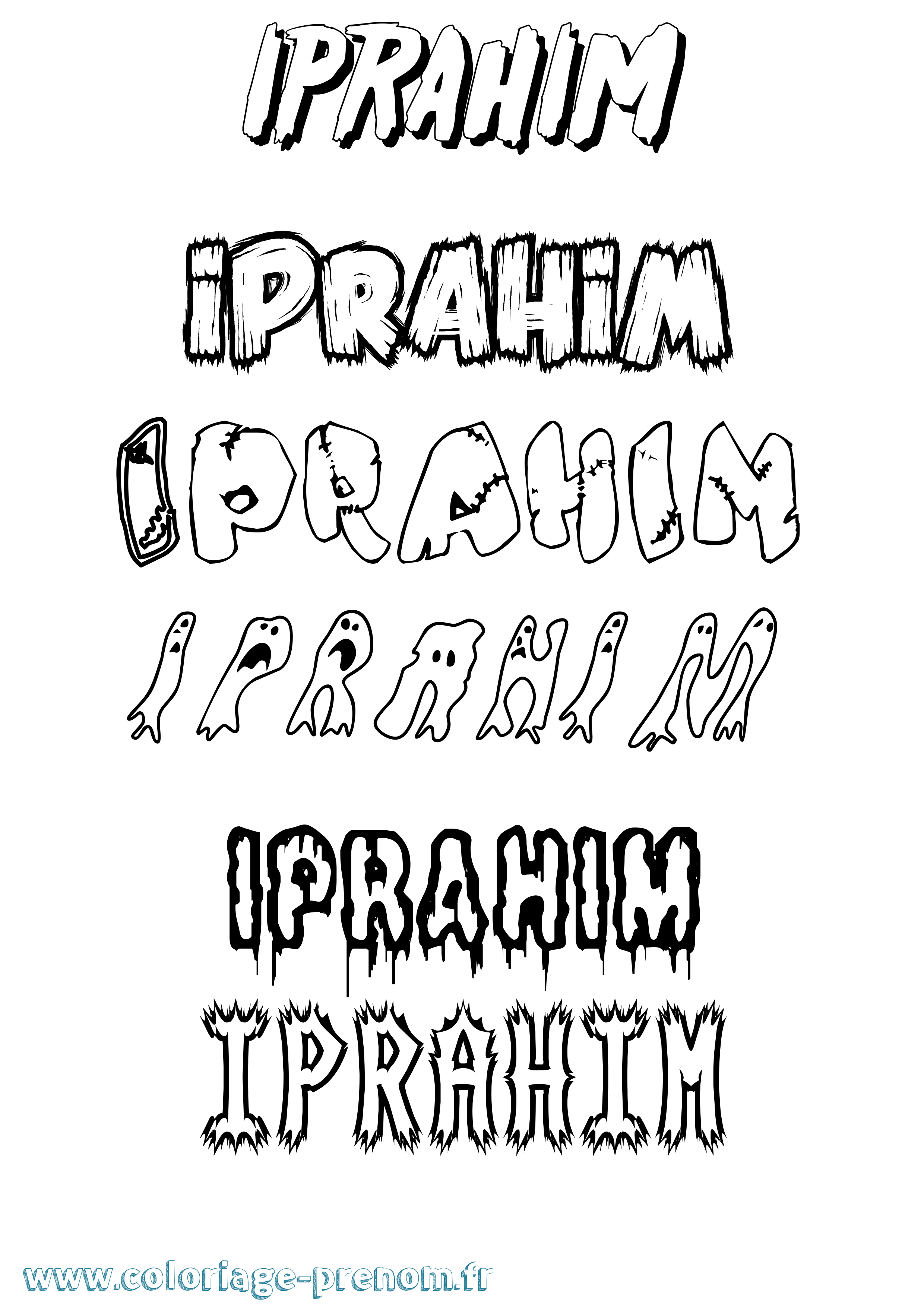 Coloriage Iprahim Frisson Coloriage prénom Iprahim Frisson