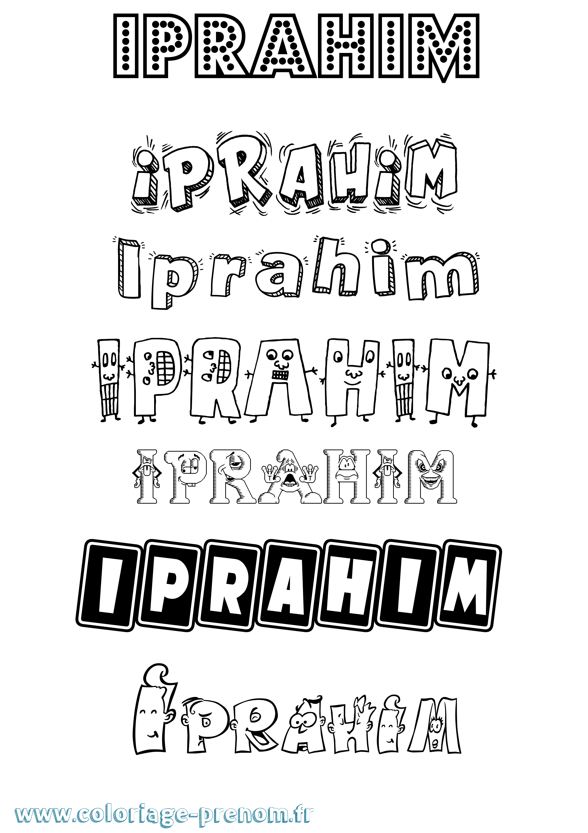 Coloriage Iprahim Fun Coloriage prénom Iprahim Fun