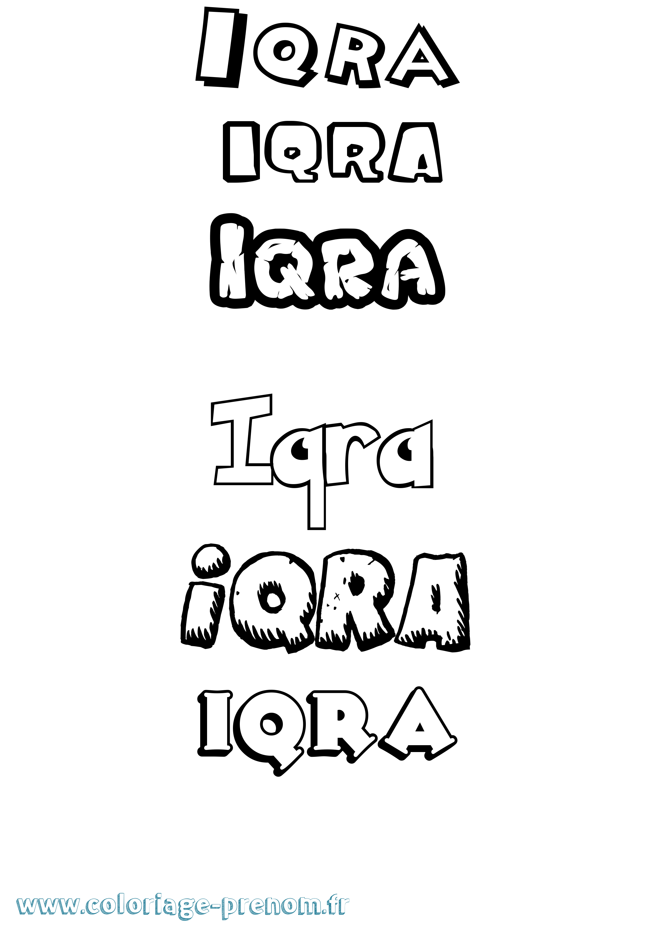 Coloriage Iqra Dessin Animé Coloriage prénom Iqra Dessin Animé