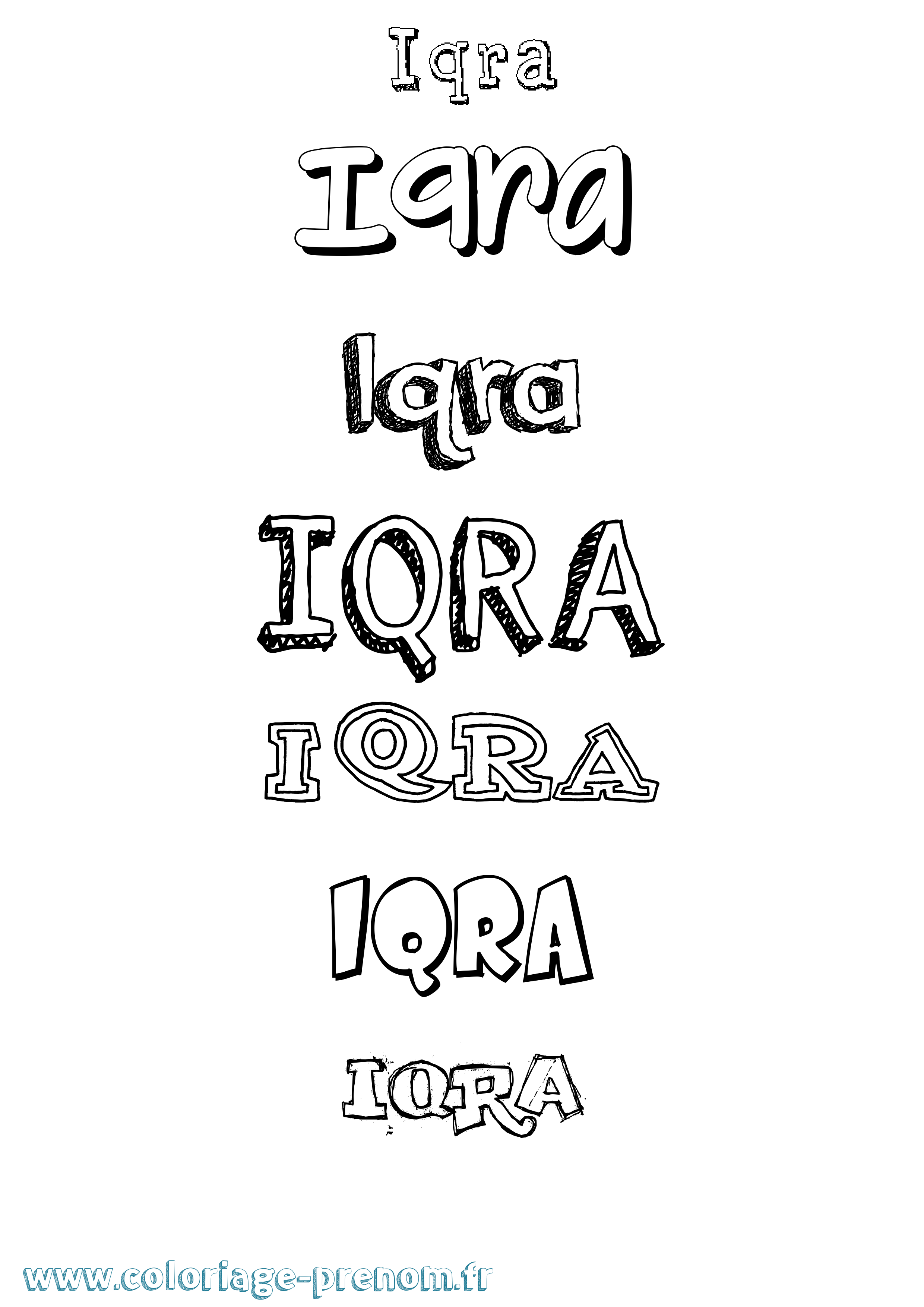 Coloriage Iqra Dessiné Coloriage prénom Iqra Dessiné