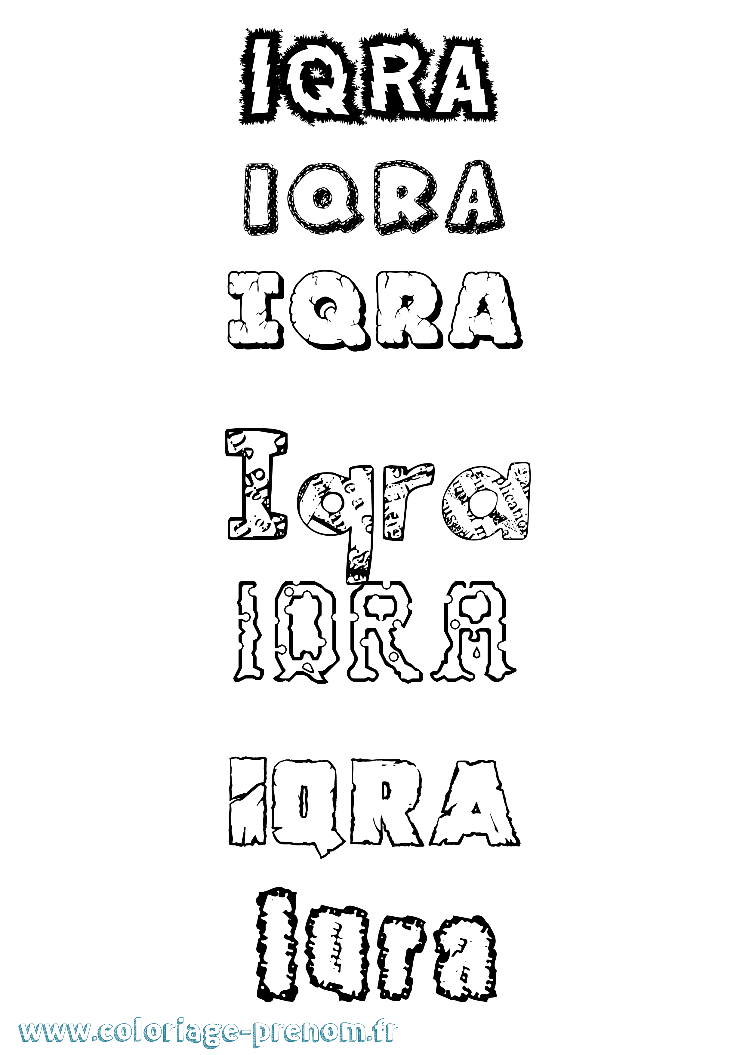 Coloriage Iqra Destructuré Coloriage prénom Iqra Destructuré