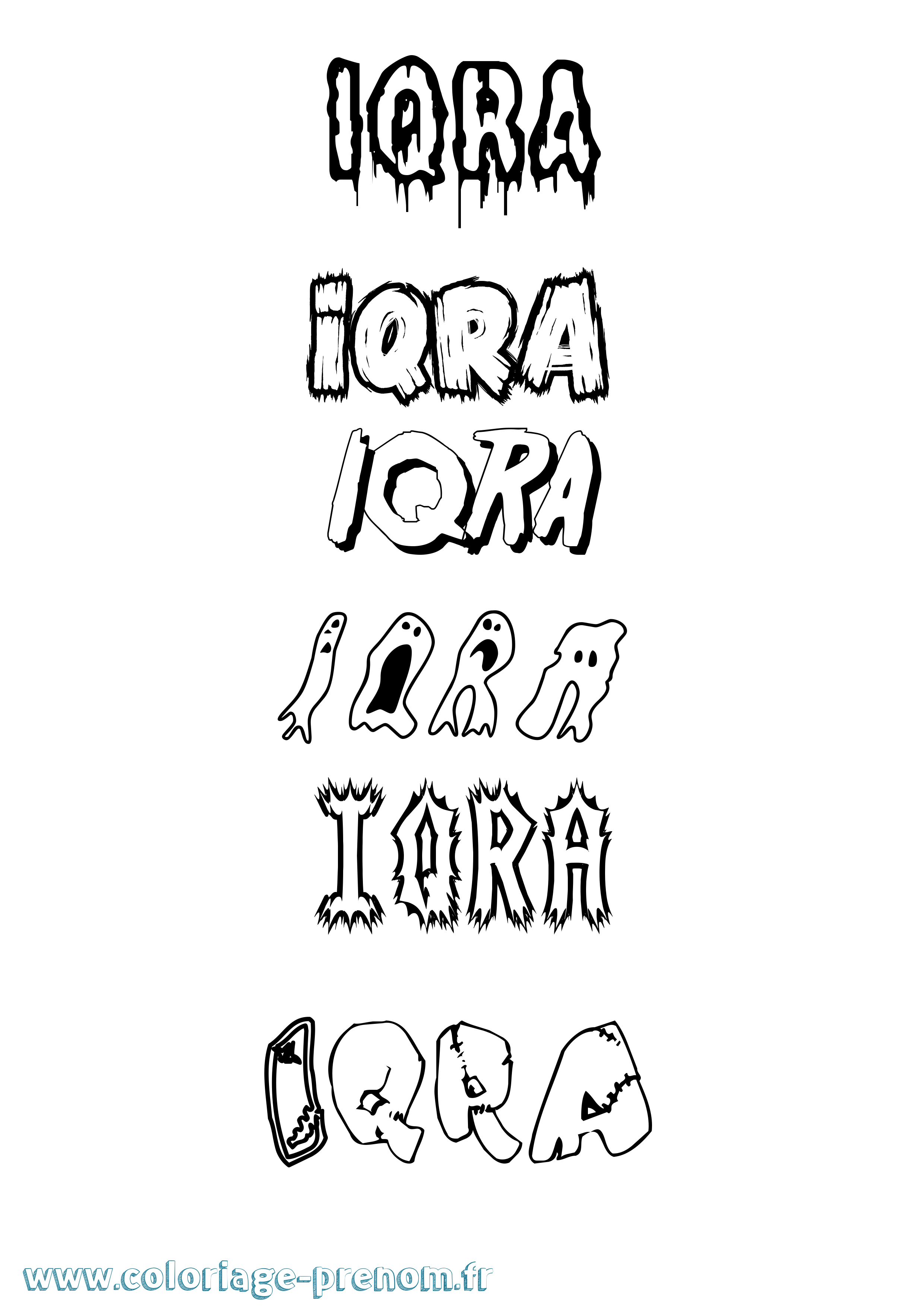 Coloriage Iqra Frisson Coloriage prénom Iqra Frisson
