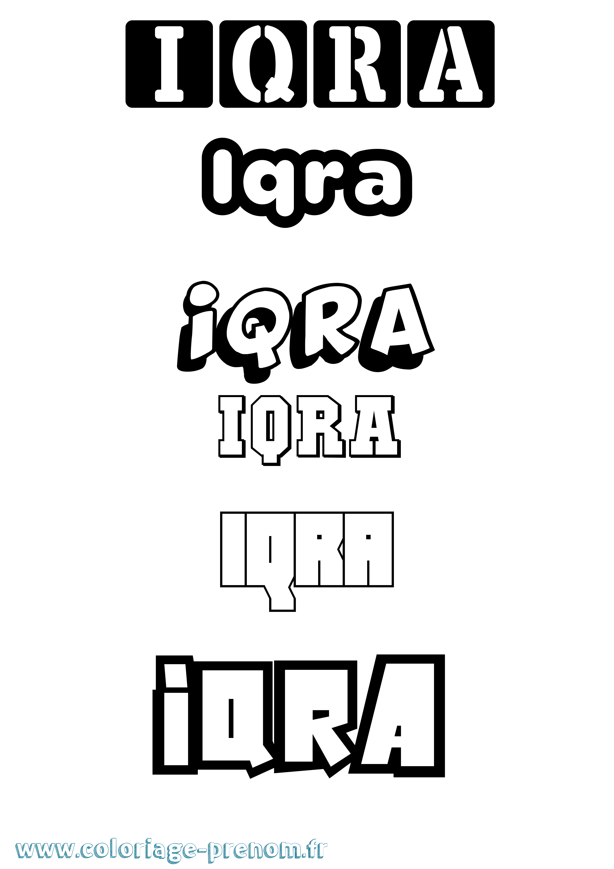 Coloriage Iqra Simple Coloriage prénom Iqra Simple
