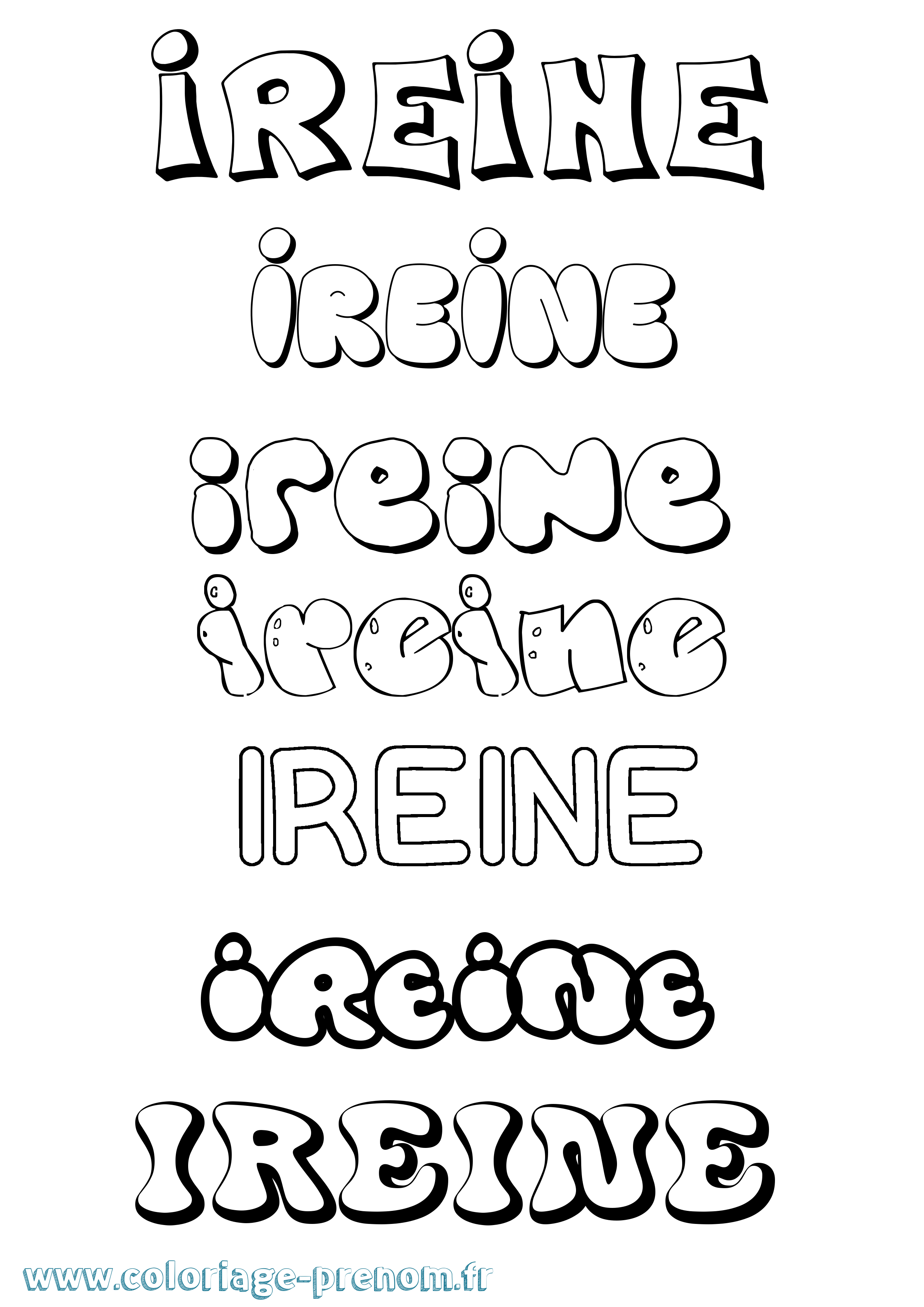 Coloriage Ireine Bubble Coloriage prénom Ireine Bubble