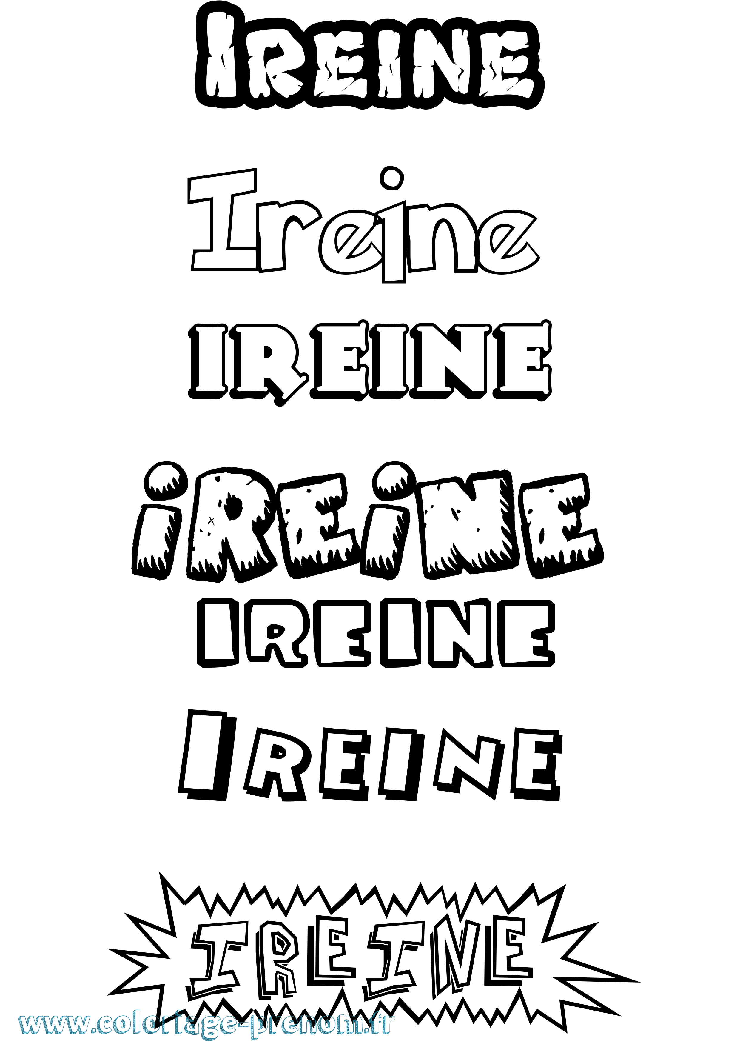 Coloriage Ireine Dessin Animé Coloriage prénom Ireine Dessin Animé