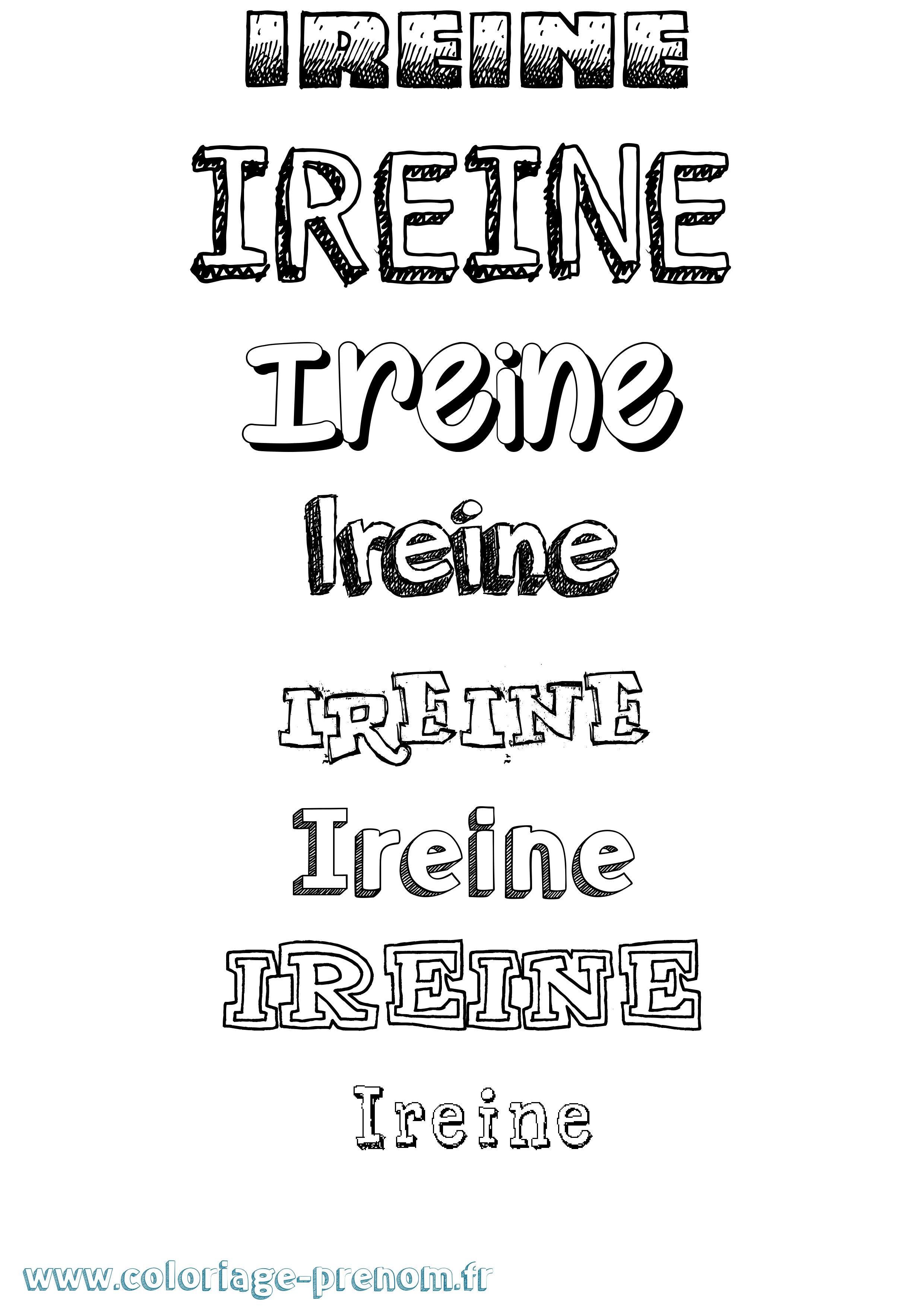 Coloriage Ireine Dessiné Coloriage prénom Ireine Dessiné