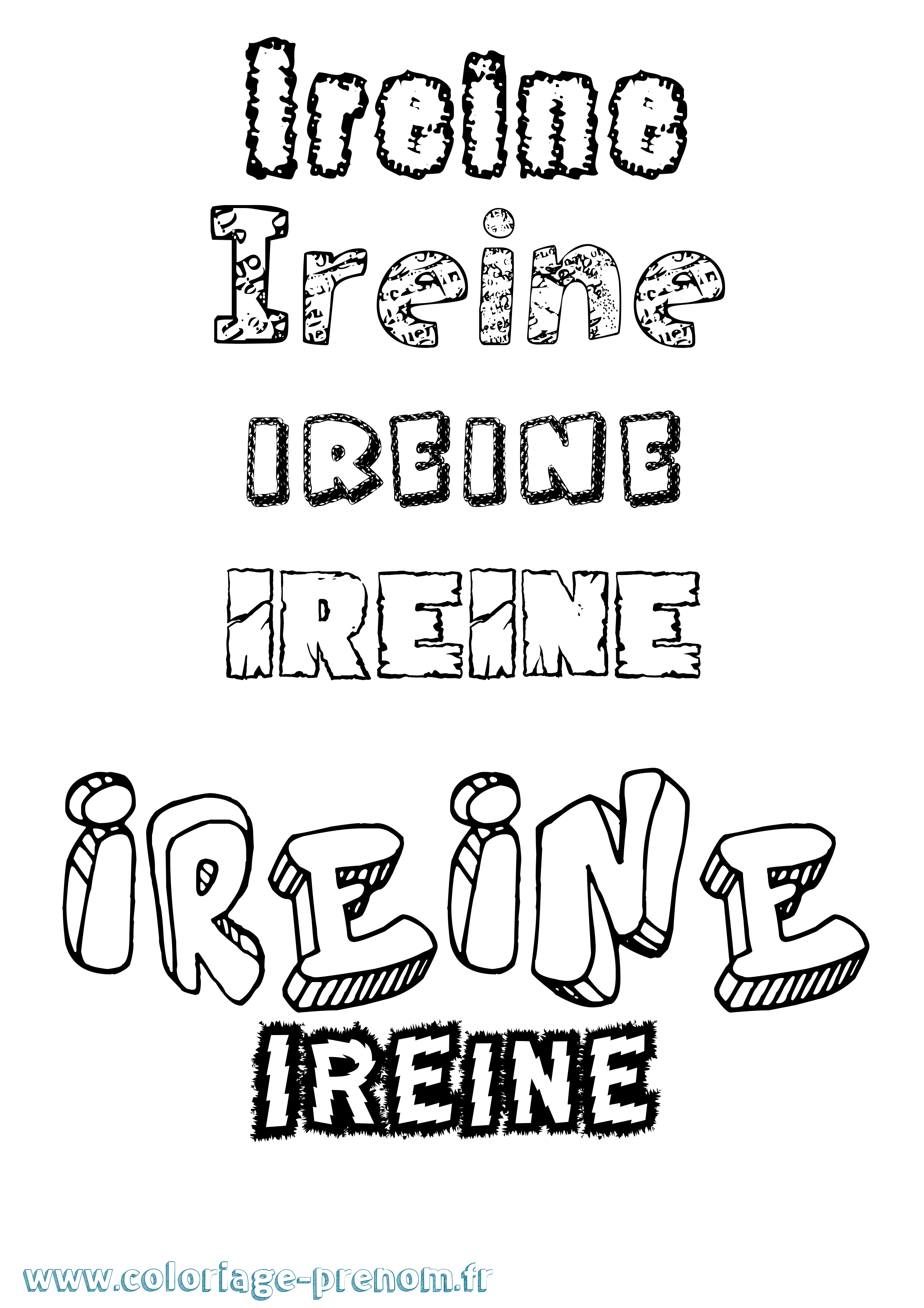 Coloriage Ireine Destructuré Coloriage prénom Ireine Destructuré