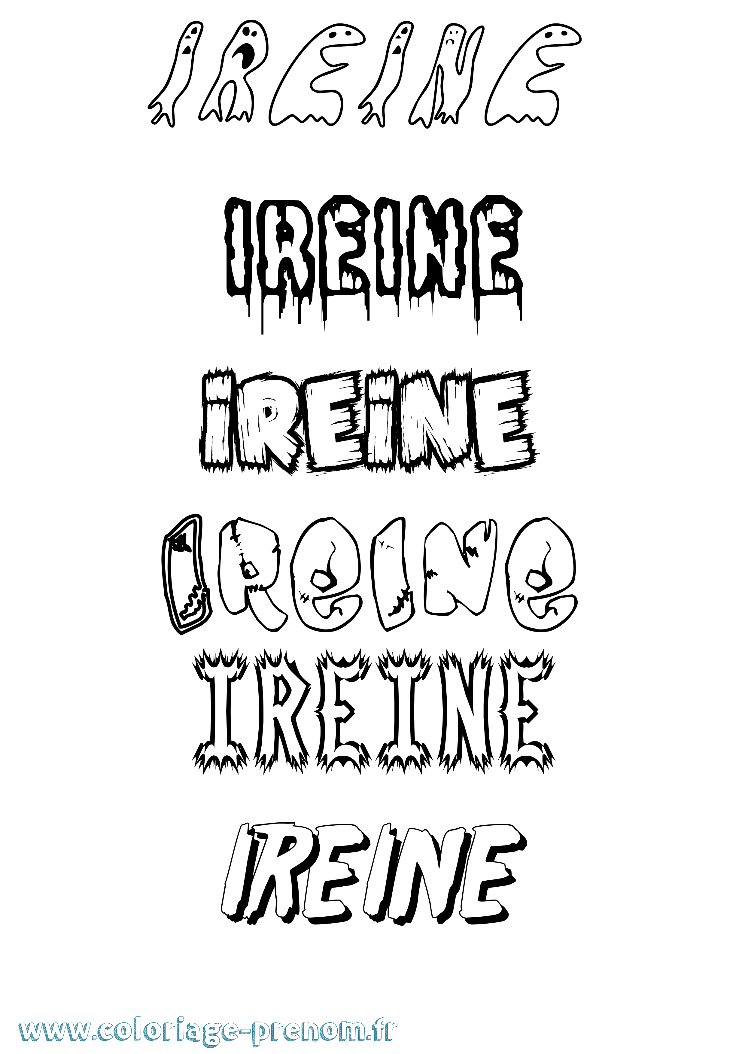 Coloriage Ireine Frisson Coloriage prénom Ireine Frisson