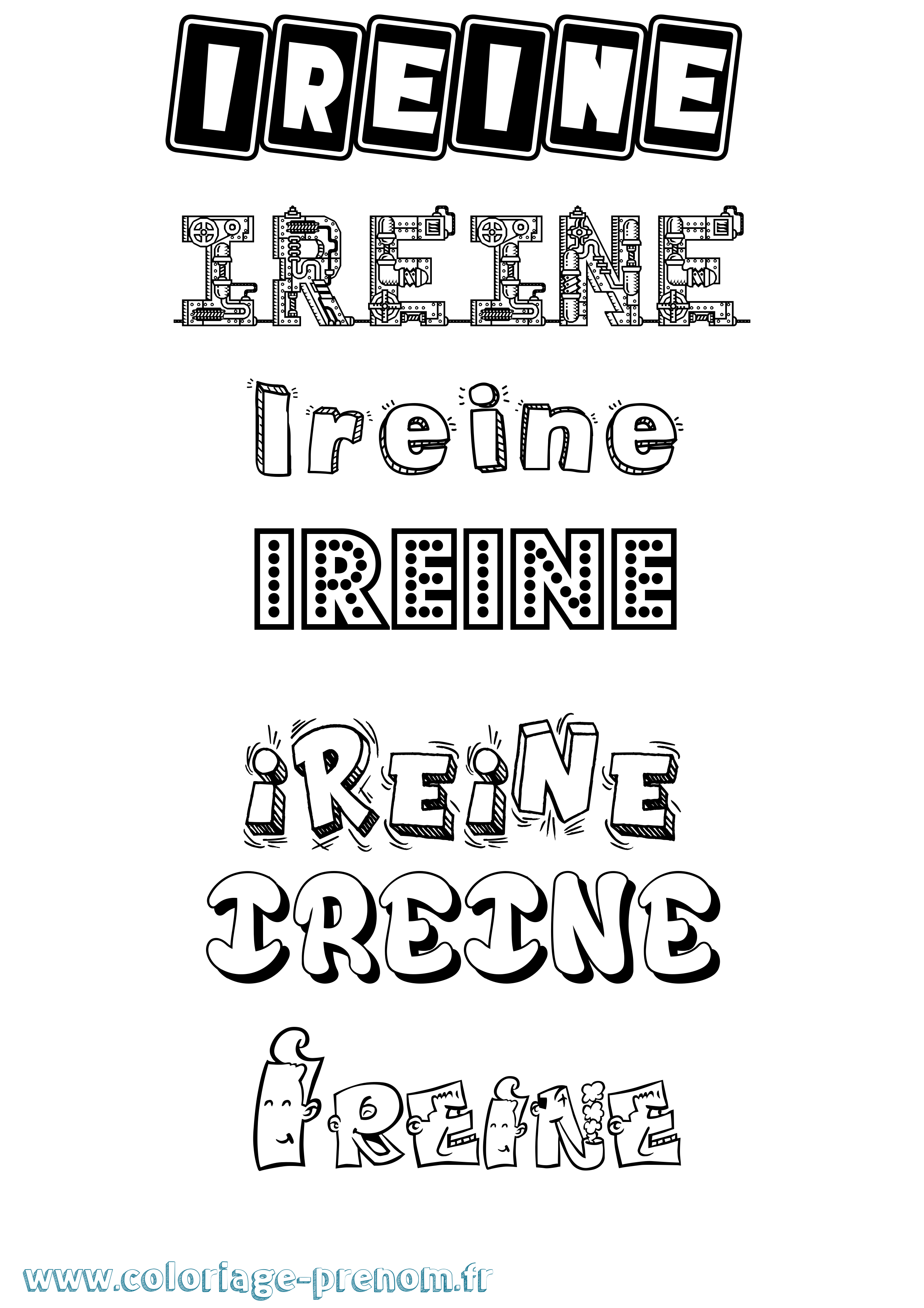 Coloriage Ireine Fun Coloriage prénom Ireine Fun