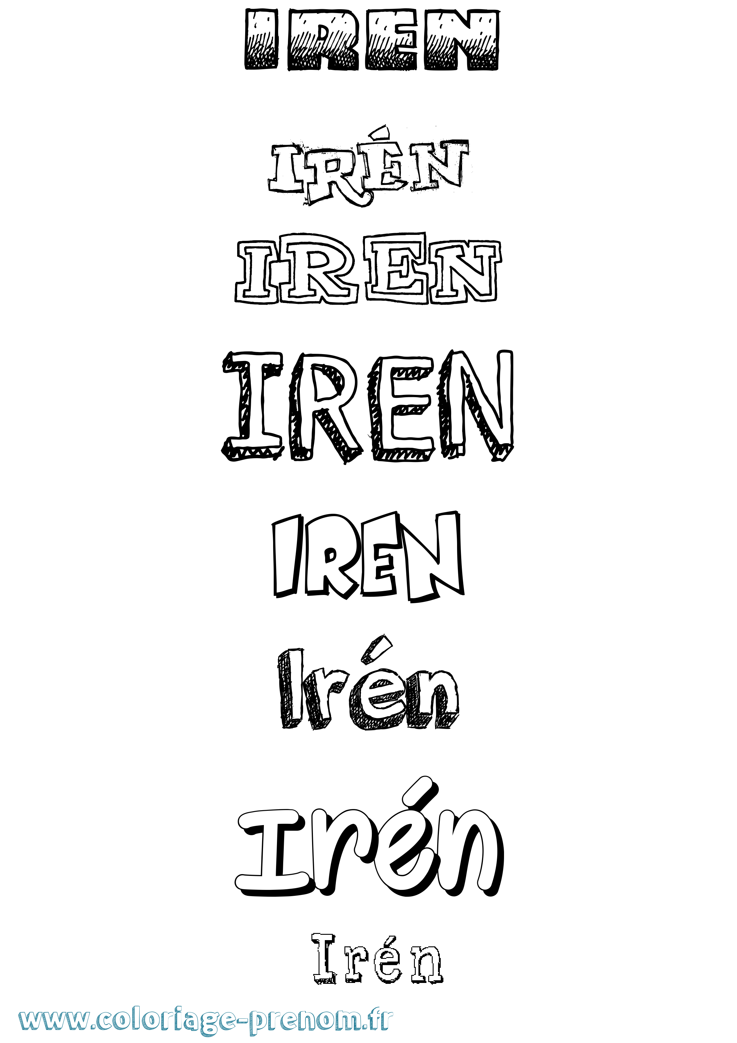 Coloriage Irén Dessiné Coloriage prénom Irén Dessiné