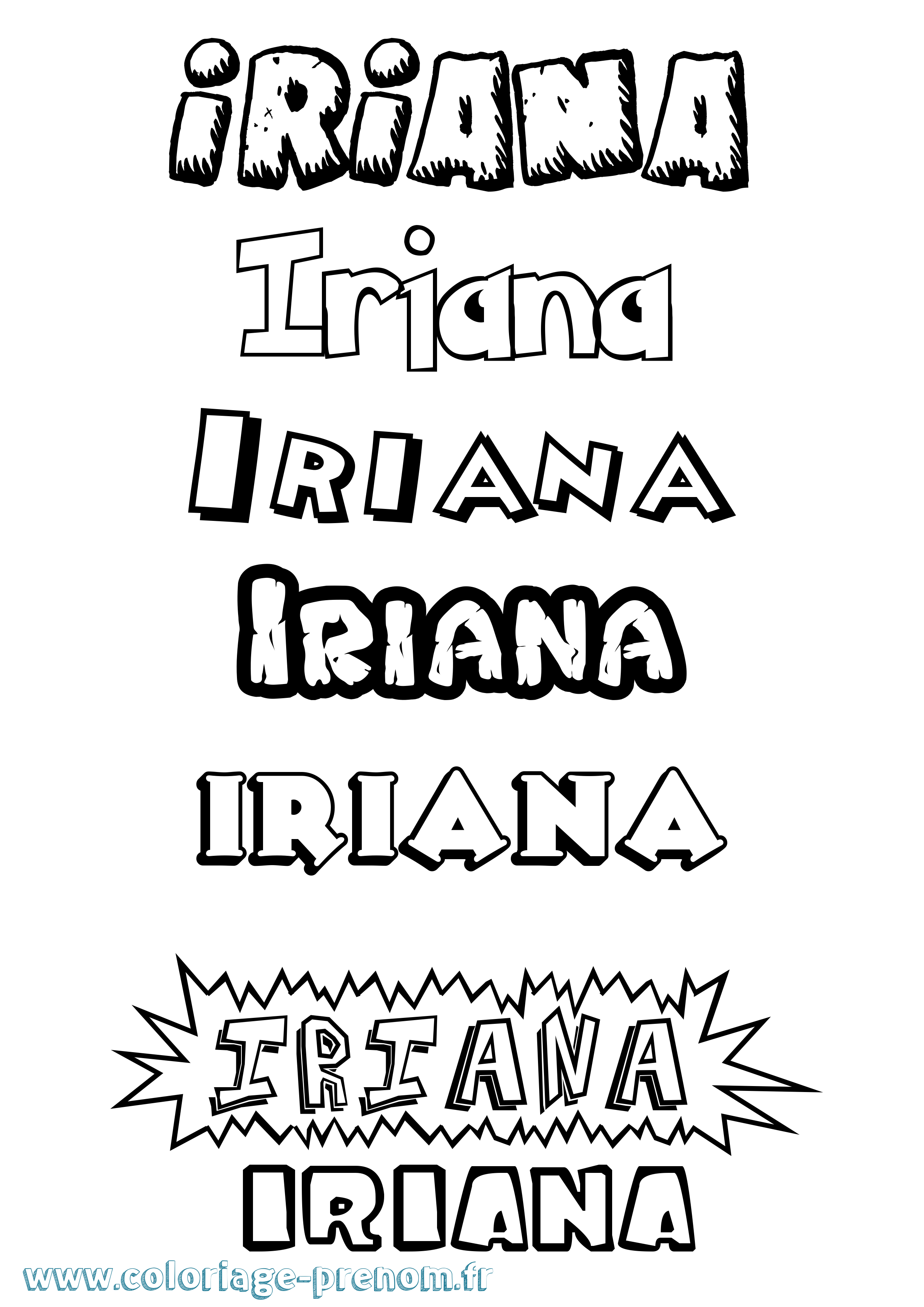 Coloriage Iriana Dessin Animé Coloriage prénom Iriana Dessin Animé