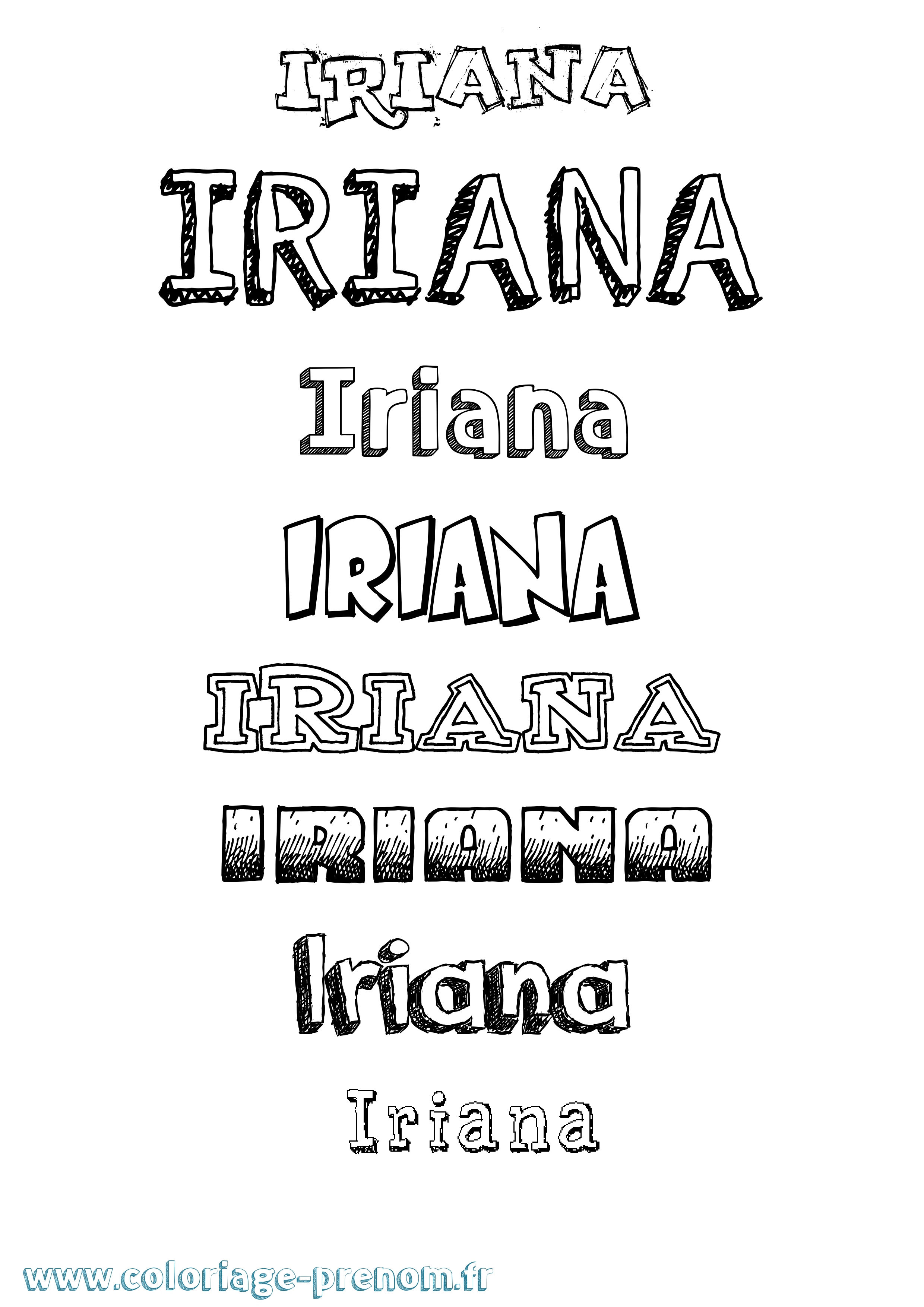 Coloriage Iriana Dessiné Coloriage prénom Iriana Dessiné