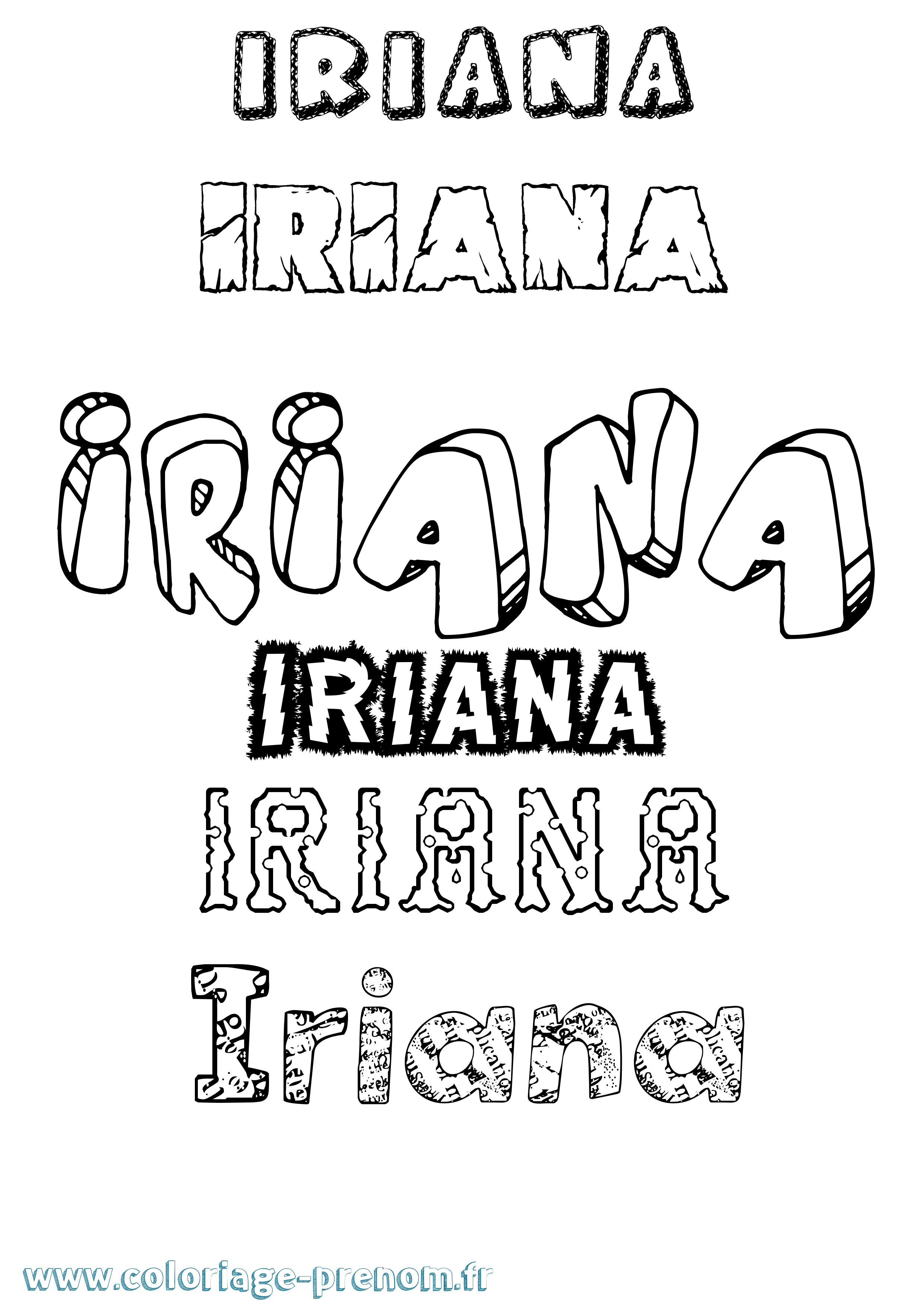 Coloriage Iriana Destructuré Coloriage prénom Iriana Destructuré