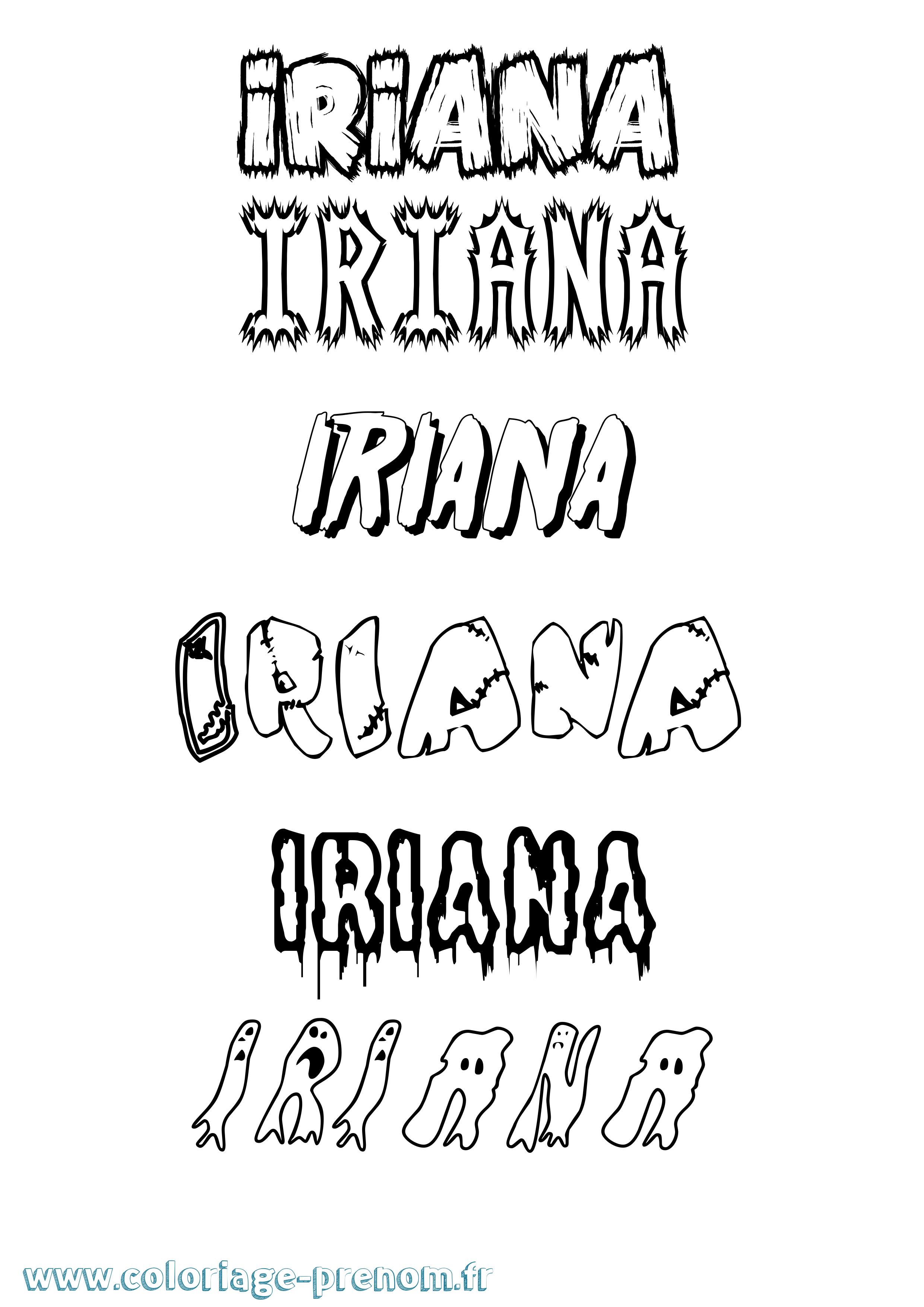 Coloriage Iriana Frisson Coloriage prénom Iriana Frisson