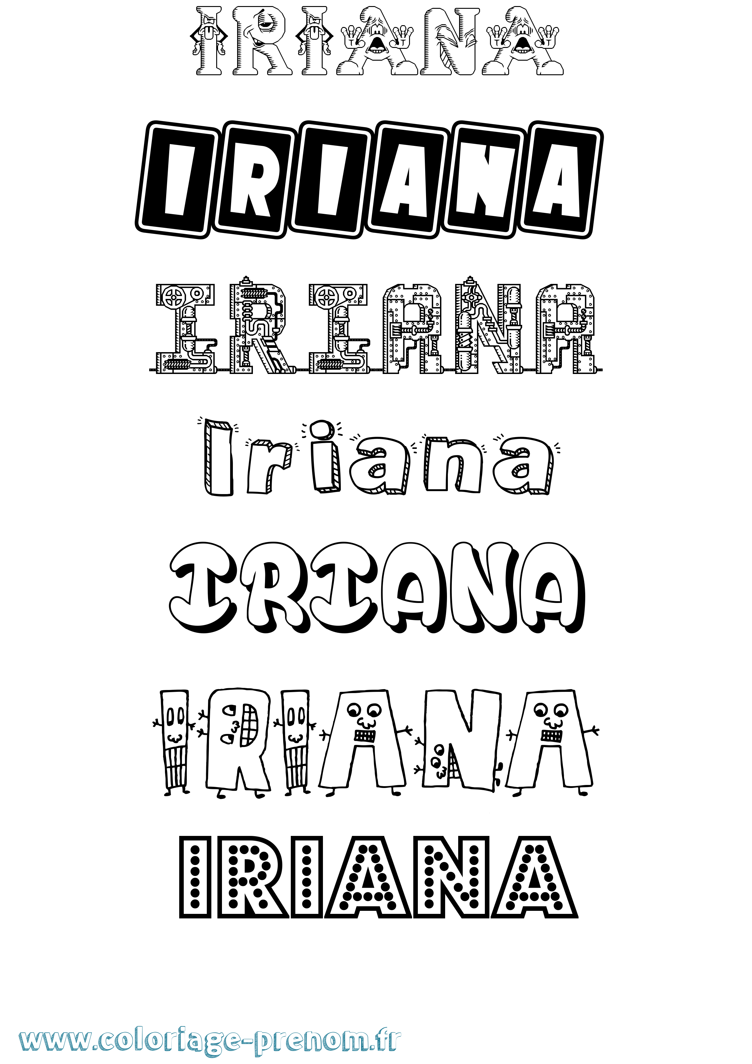 Coloriage Iriana Fun Coloriage prénom Iriana Fun