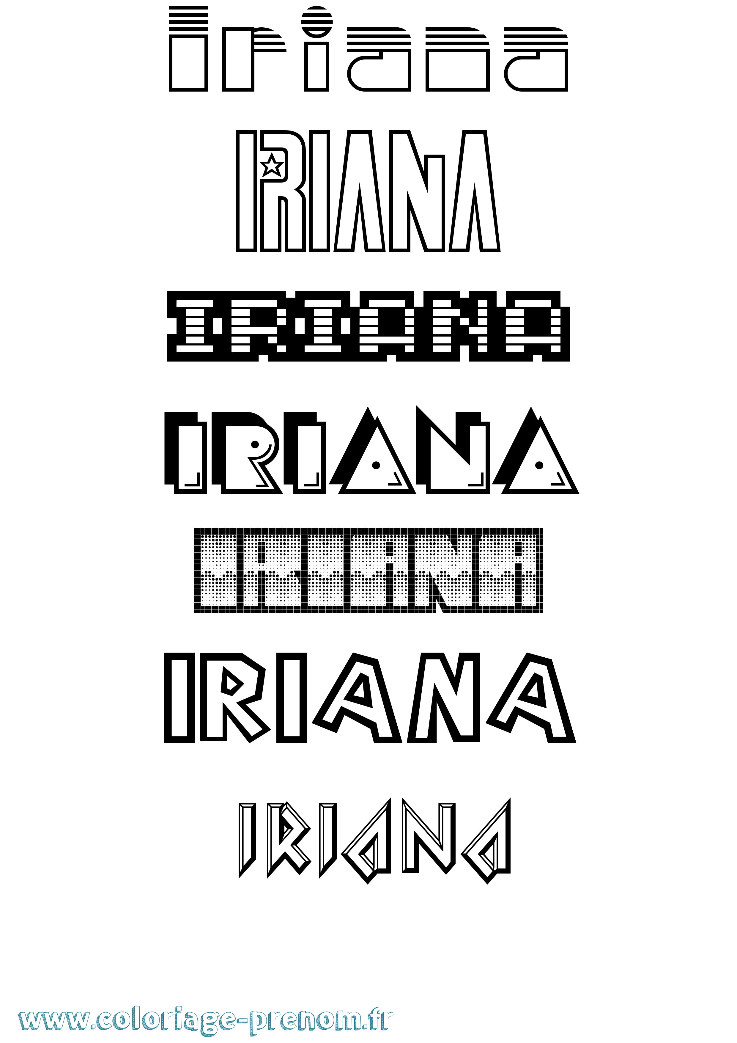 Coloriage Iriana Jeux Vidéos Coloriage prénom Iriana Jeux Vidéos