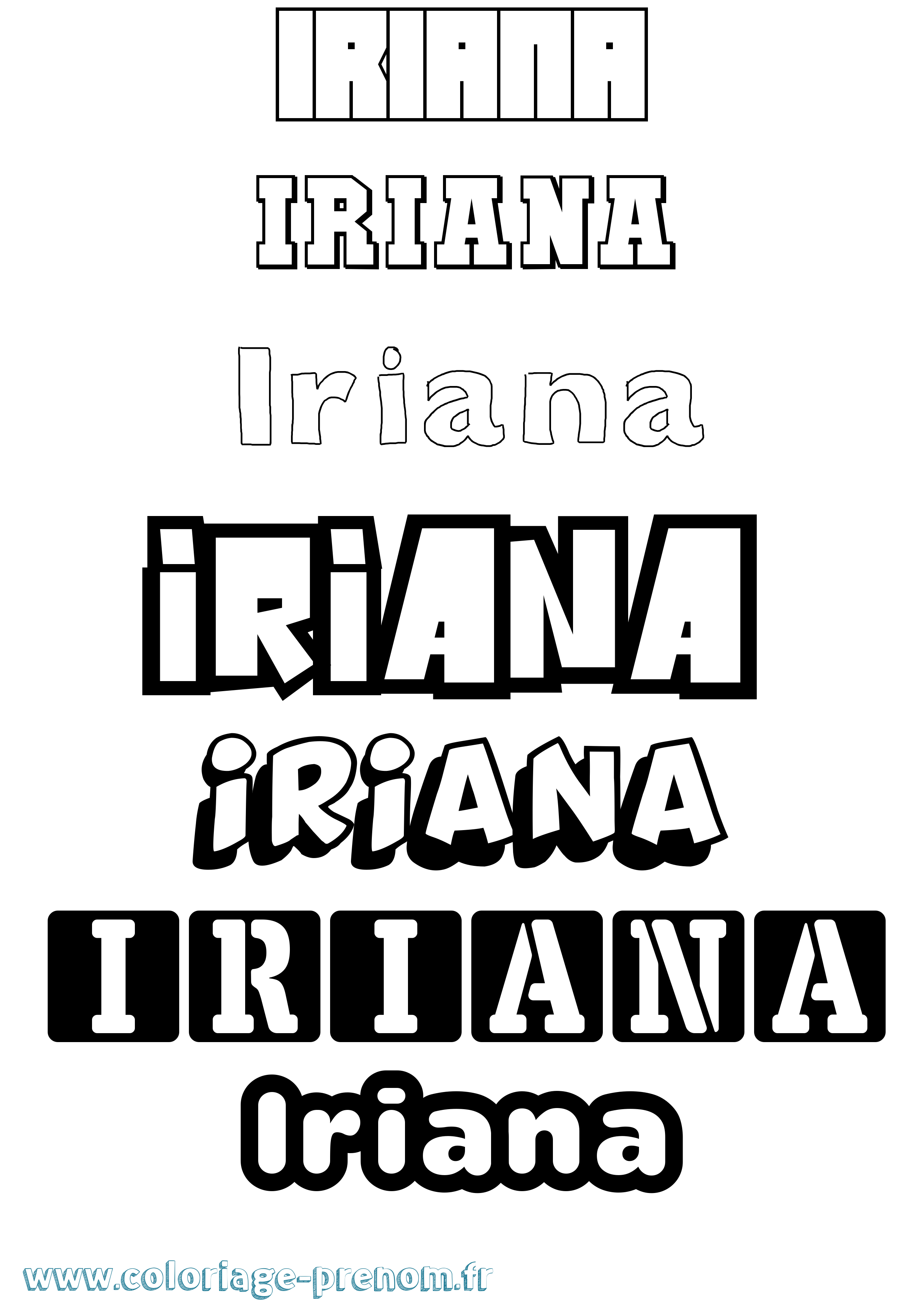 Coloriage Iriana Simple Coloriage prénom Iriana Simple