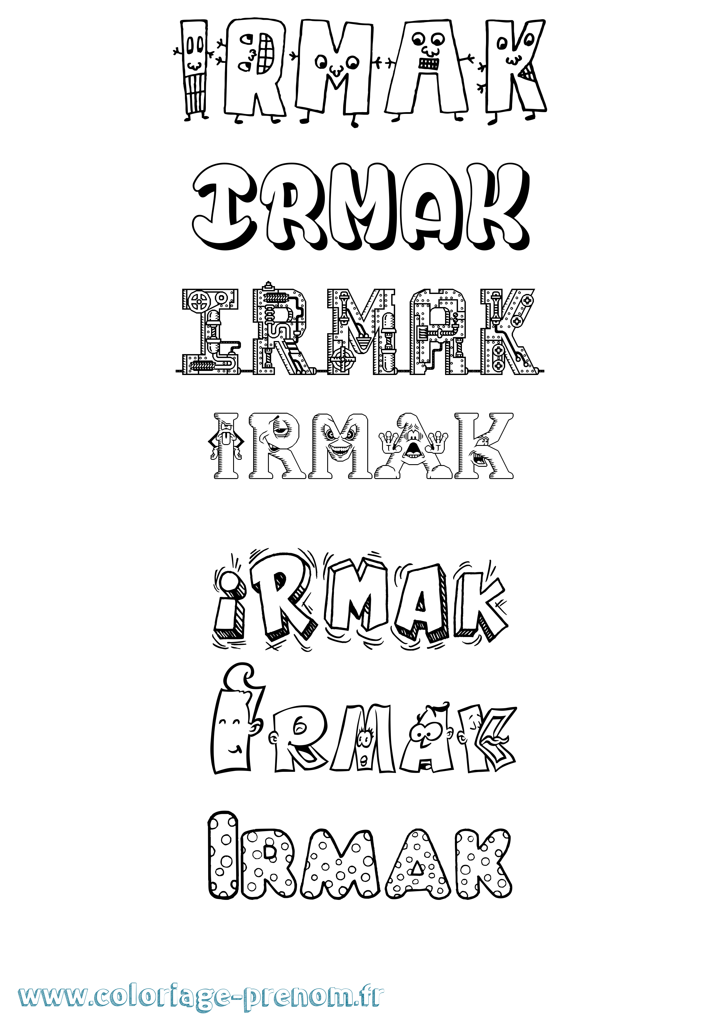 Coloriage Irmak Fun Coloriage prénom Irmak Fun