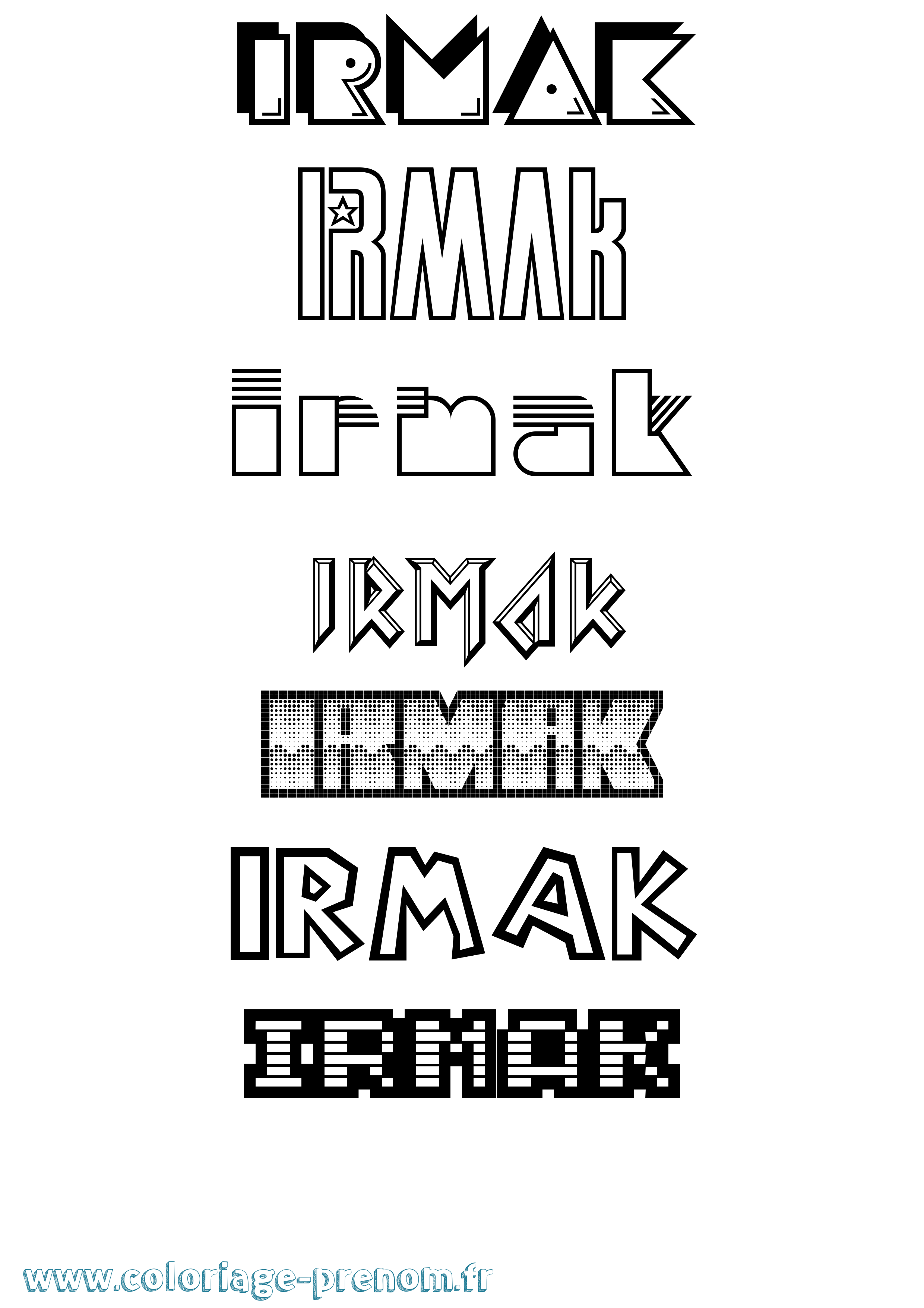 Coloriage Irmak Jeux Vidéos Coloriage prénom Irmak Jeux Vidéos