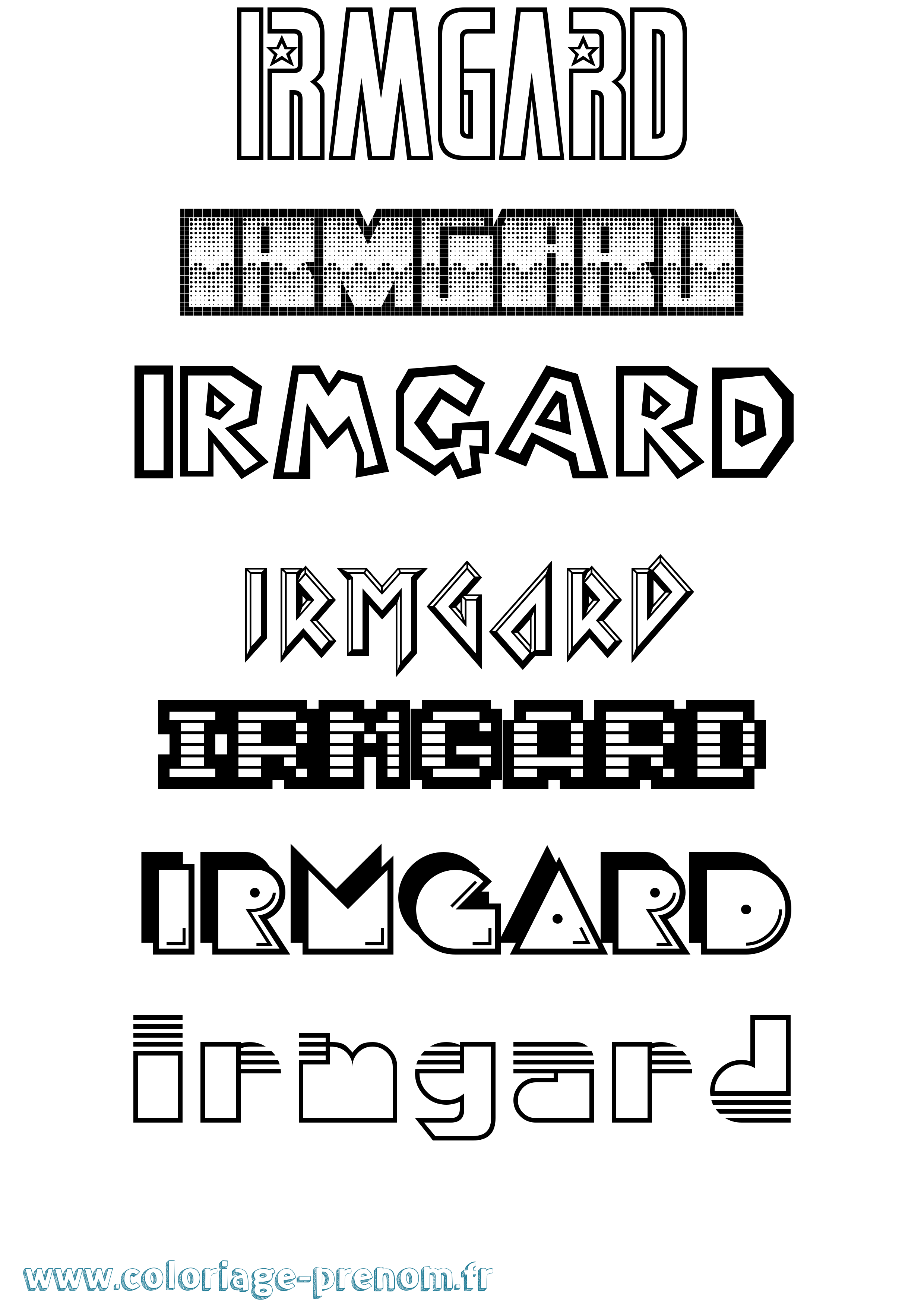 Coloriage Irmgard Jeux Vidéos Coloriage prénom Irmgard Jeux Vidéos