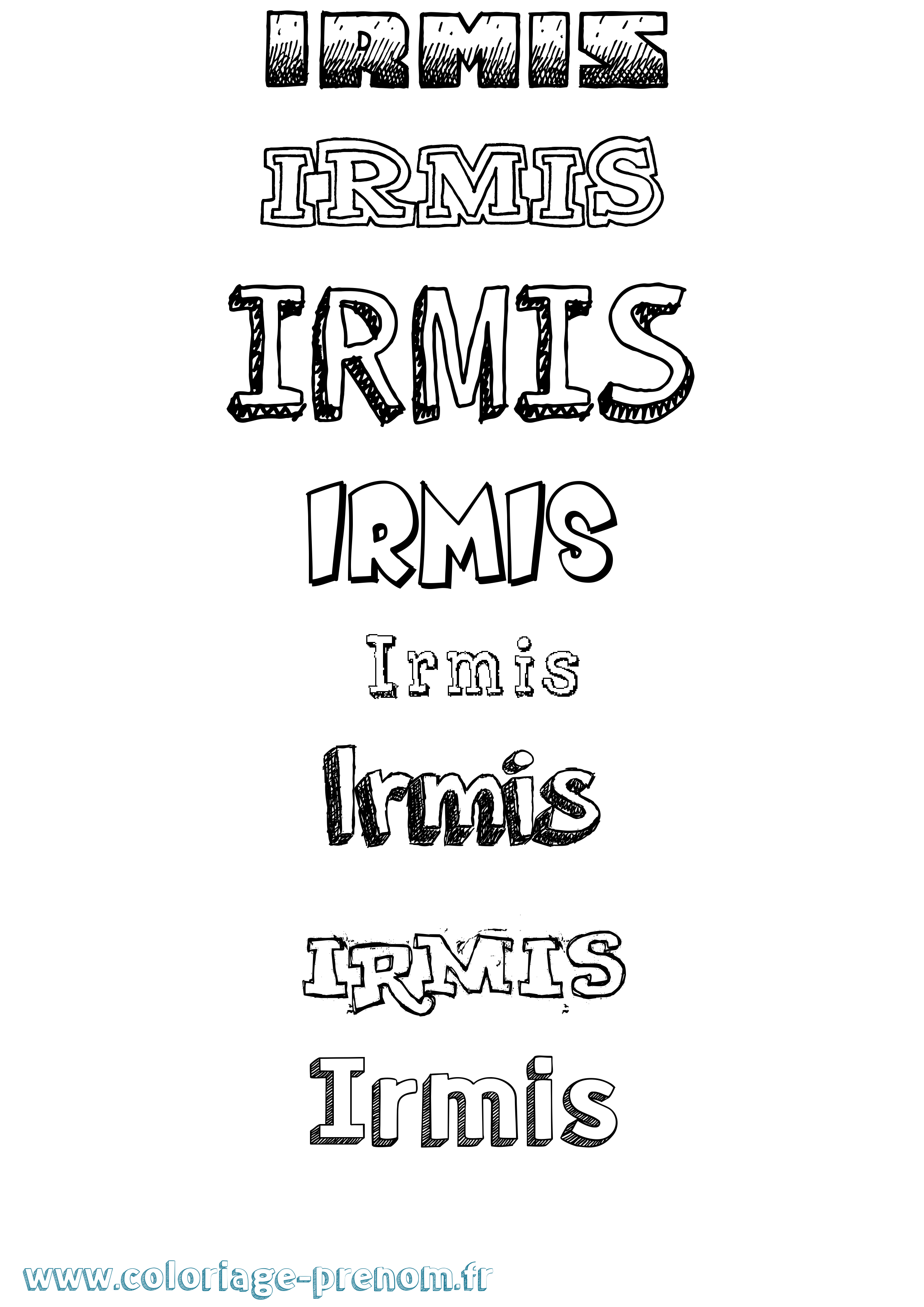 Coloriage Irmis Dessiné Coloriage prénom Irmis Dessiné
